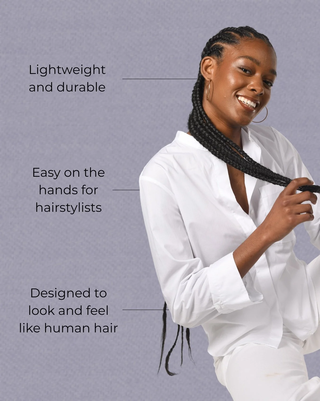Braiding hair designed for hairstylists and clients alike. Shop LAB plant-based braiding hair at hairwithoutharm.com