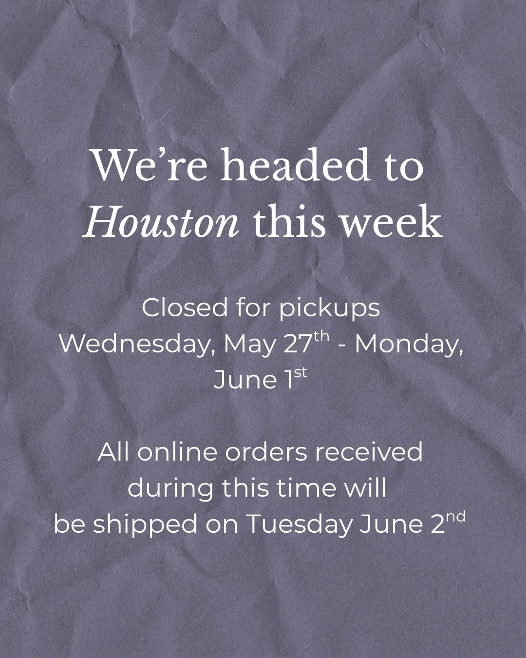 We will be in Houston, TX this weekend at the @stimulatingsuccess business summit to talk all things plant-based braiding hair. 

No pickups today through Monday at our Chicago location.

All online orders placed this weekend will ship by Tuesday.