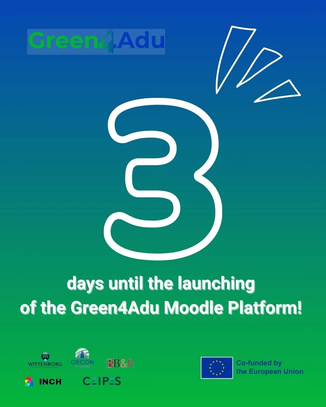 ⏳ 3 days until the launching of the Green4Adu Moodle Platform!

Let's reveal one thing about the platform: six modules in six languages... but we can't say more yet 🤫

#Green4AduProject #ErasmusPlus #AdultEducation #InternationalCooperation  #Emergi