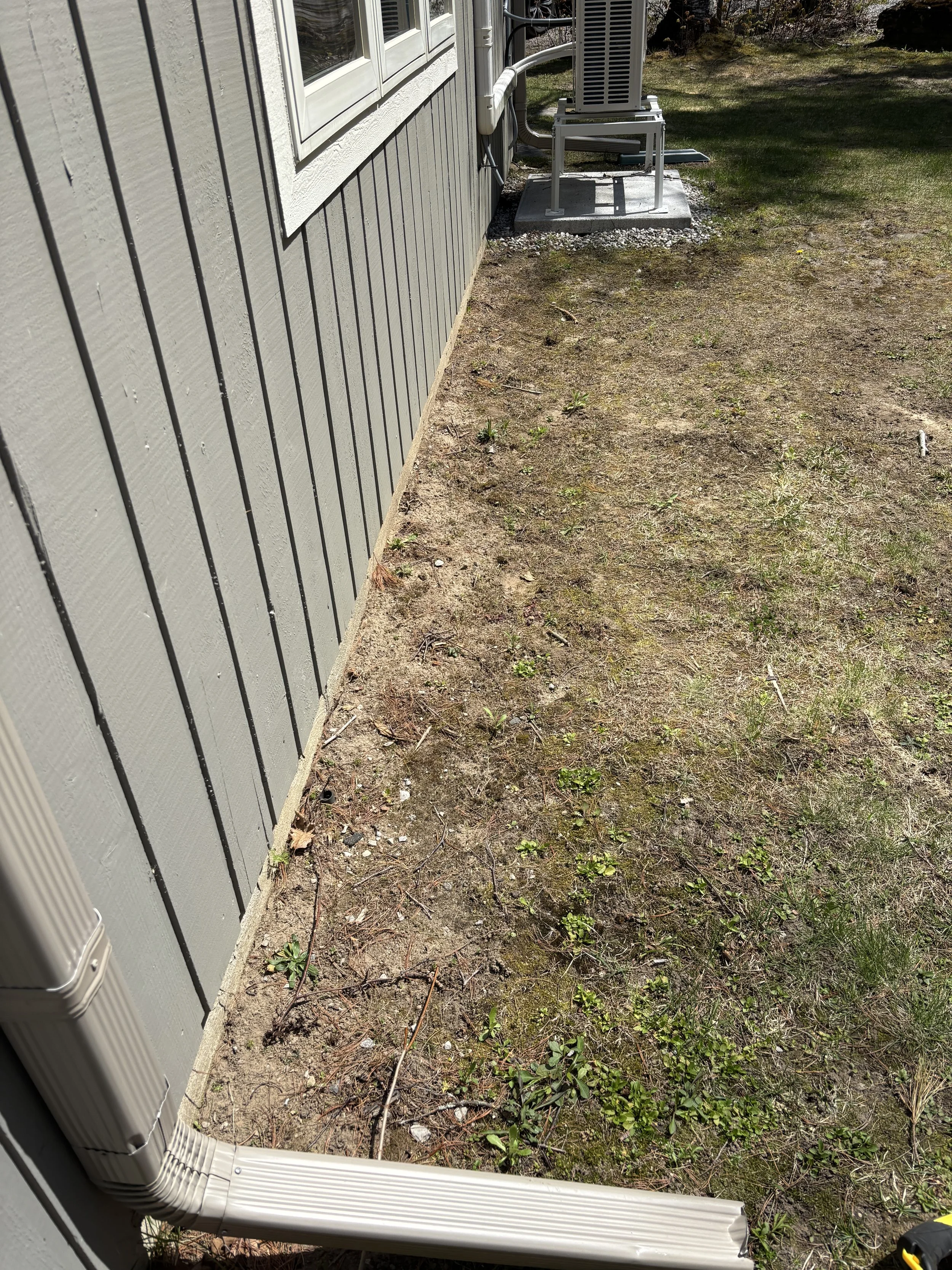 Before-Creating a new foundation bed filled with native pollinator plants.