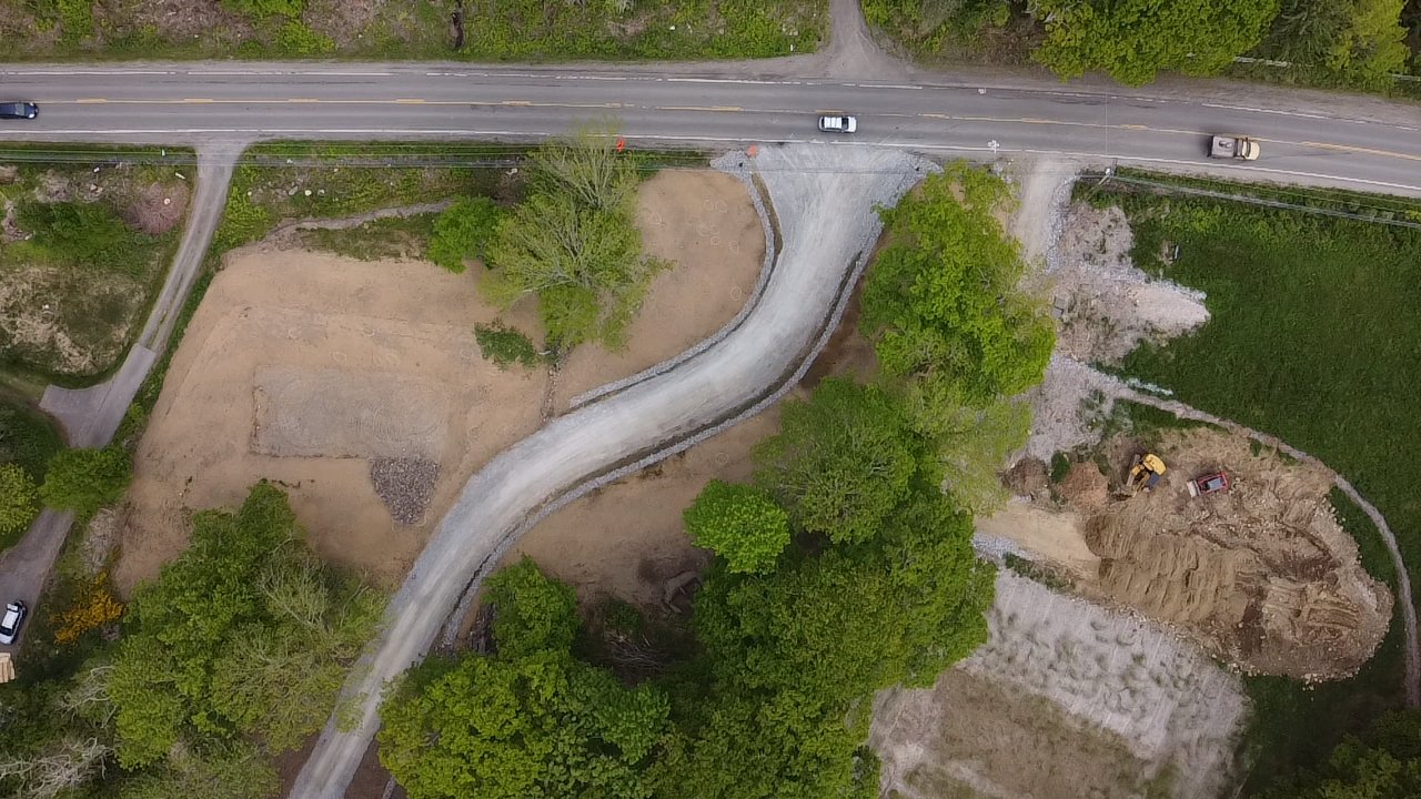 Overhead images of the property entrance before planting begins add gives added perspective and documents the process. 