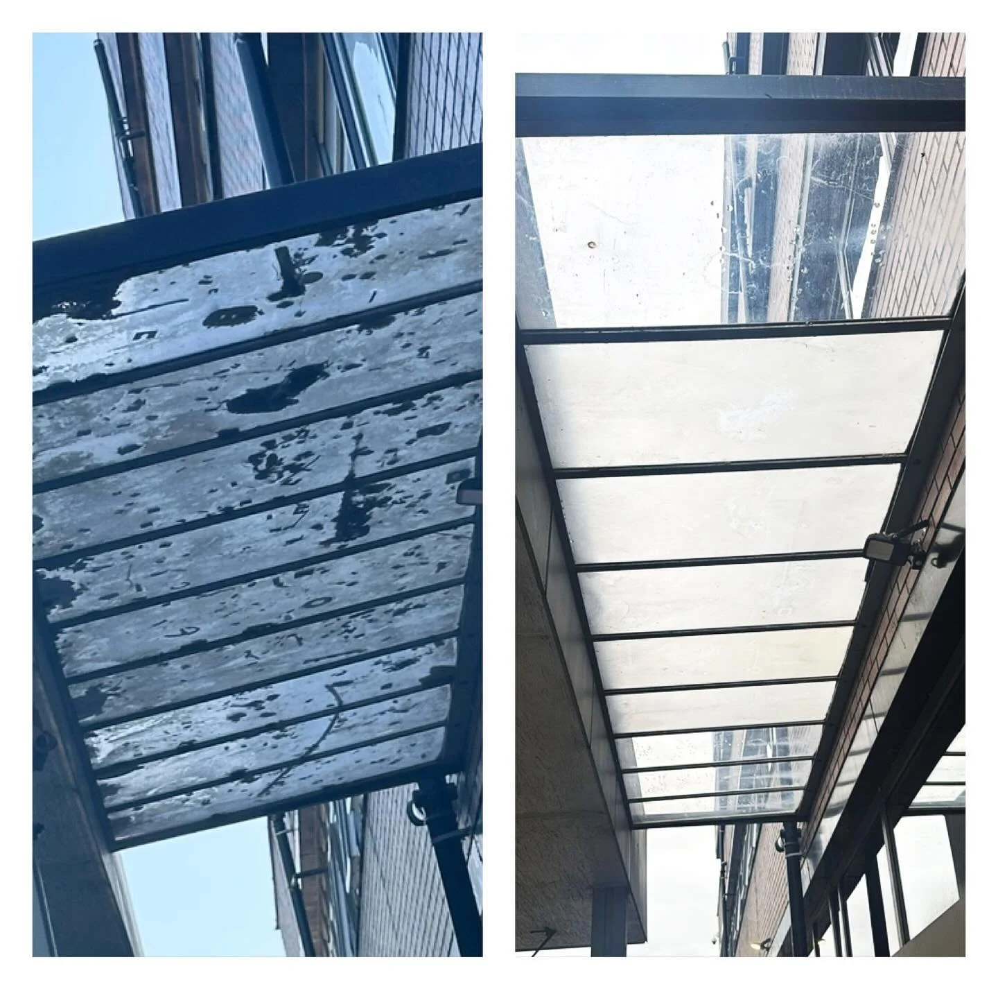Huge difference on these panels on a commercial job today 👌 #commercial #windowcleaner #bucks