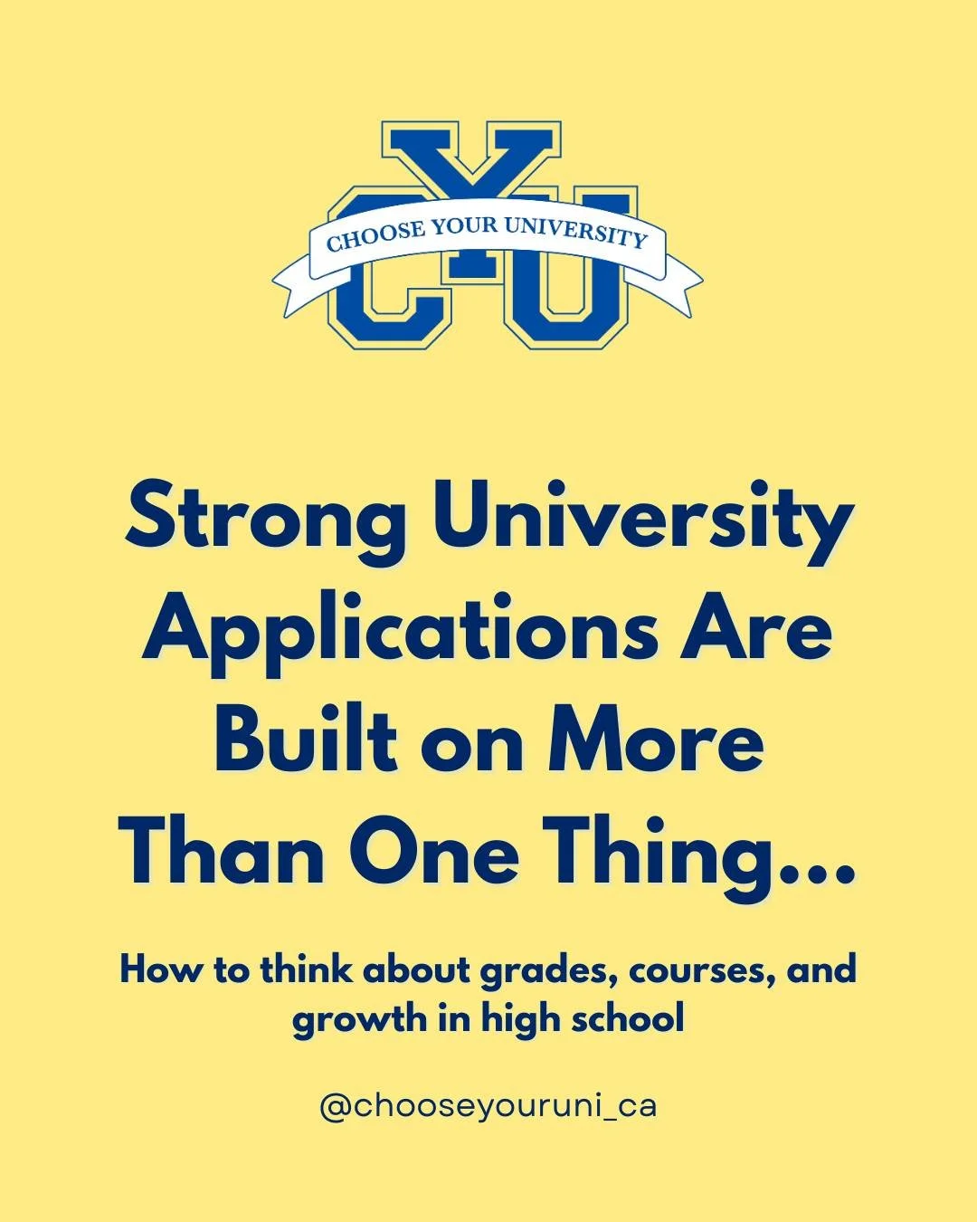 Strong university applications are about more than grades &mdash; but grades still matter.

How can you balance all of these:

High grades and required courses

Meaningful extracurricular depth and leadership

Researching programs and making informed