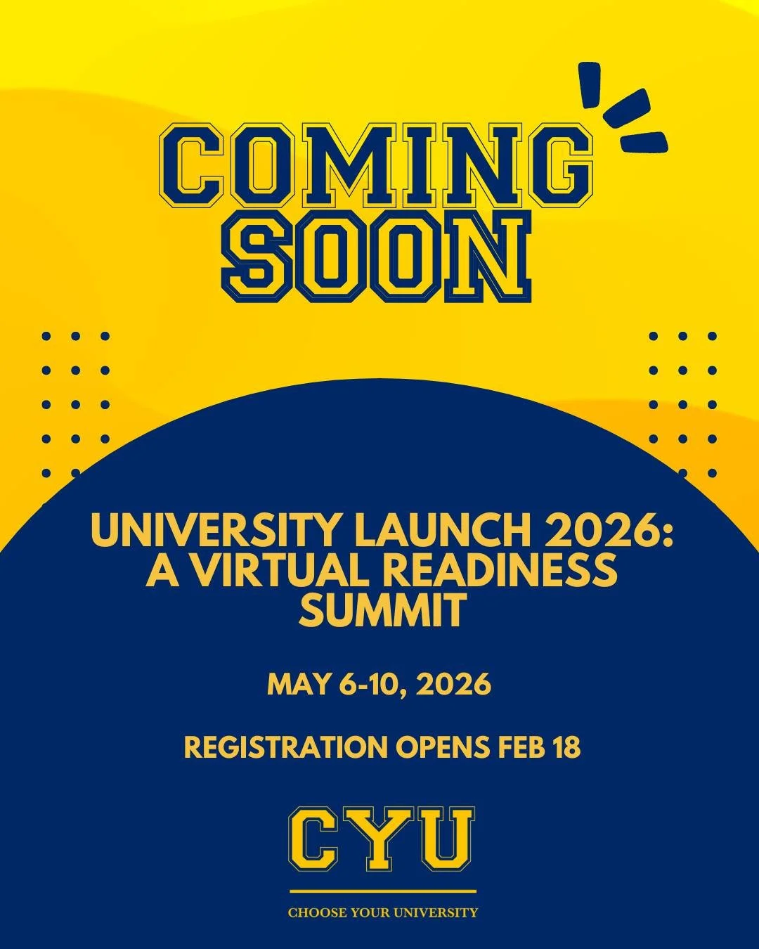 University Launch 2026 is coming.

This 5 day virtual readiness summit is designed for Grade 12 students in Canada who have been admitted to university and want to feel more prepared for what comes next.

Sessions will focus on the skills that matter