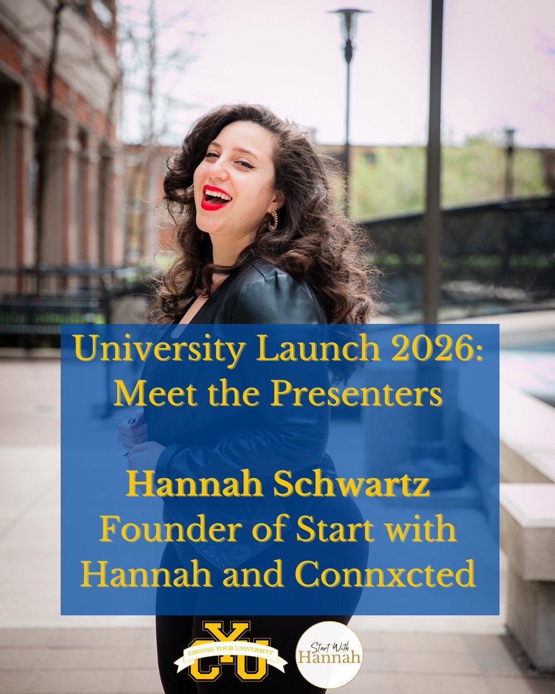 Are you ready to meet the presenters of University Launch 2026?

First up, @startwithhannah  @connxctedmedia 

She's one of our first speakers at the event, and she's going to help you level up your connections at uni to get your career started on th