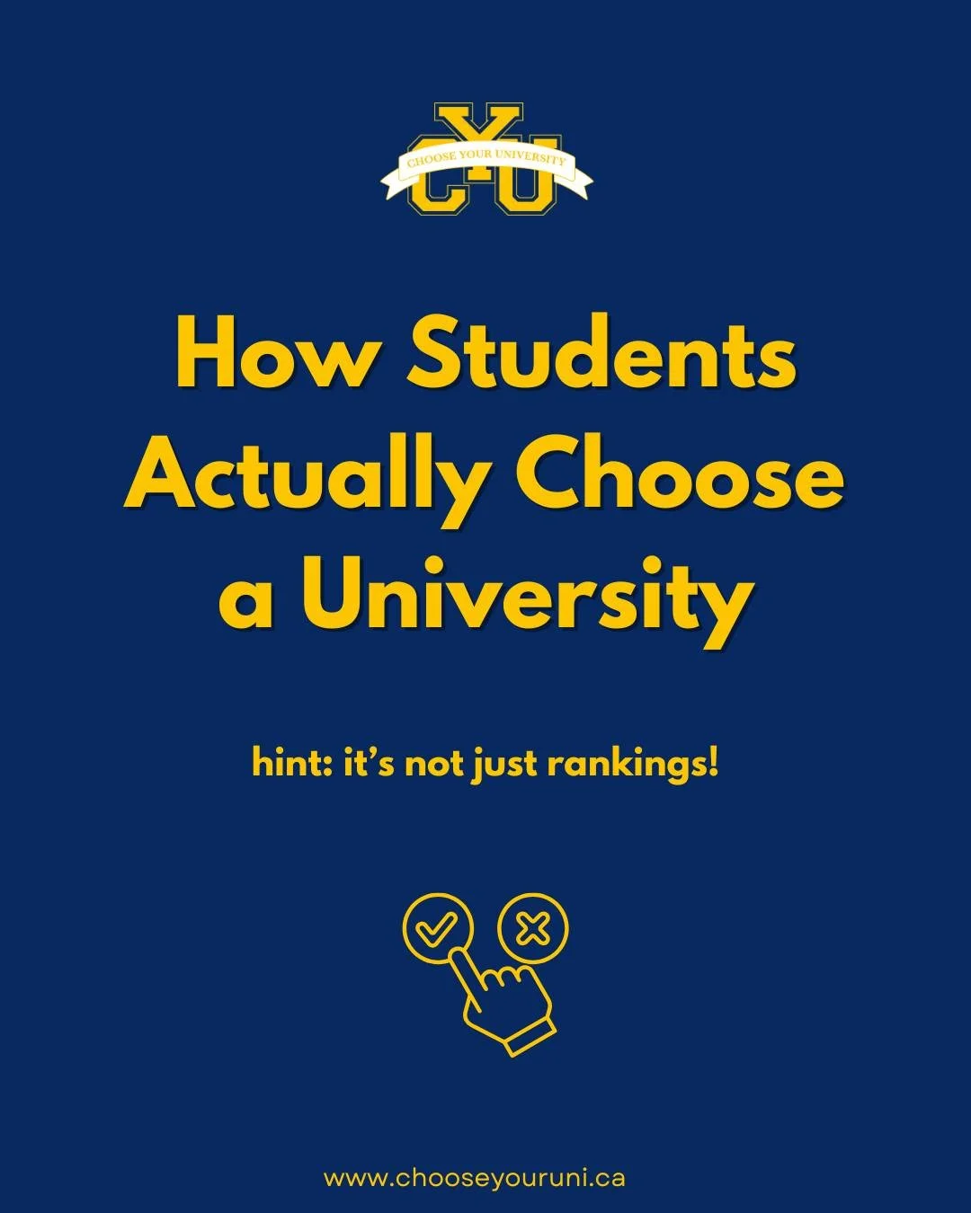 Most students start with the wrong question:
&ldquo;What&rsquo;s the best university?&rdquo;

But the better question is:
&ldquo;What&rsquo;s the right process for choosing one?&rdquo;

When you start with your criteria first, everything else becomes