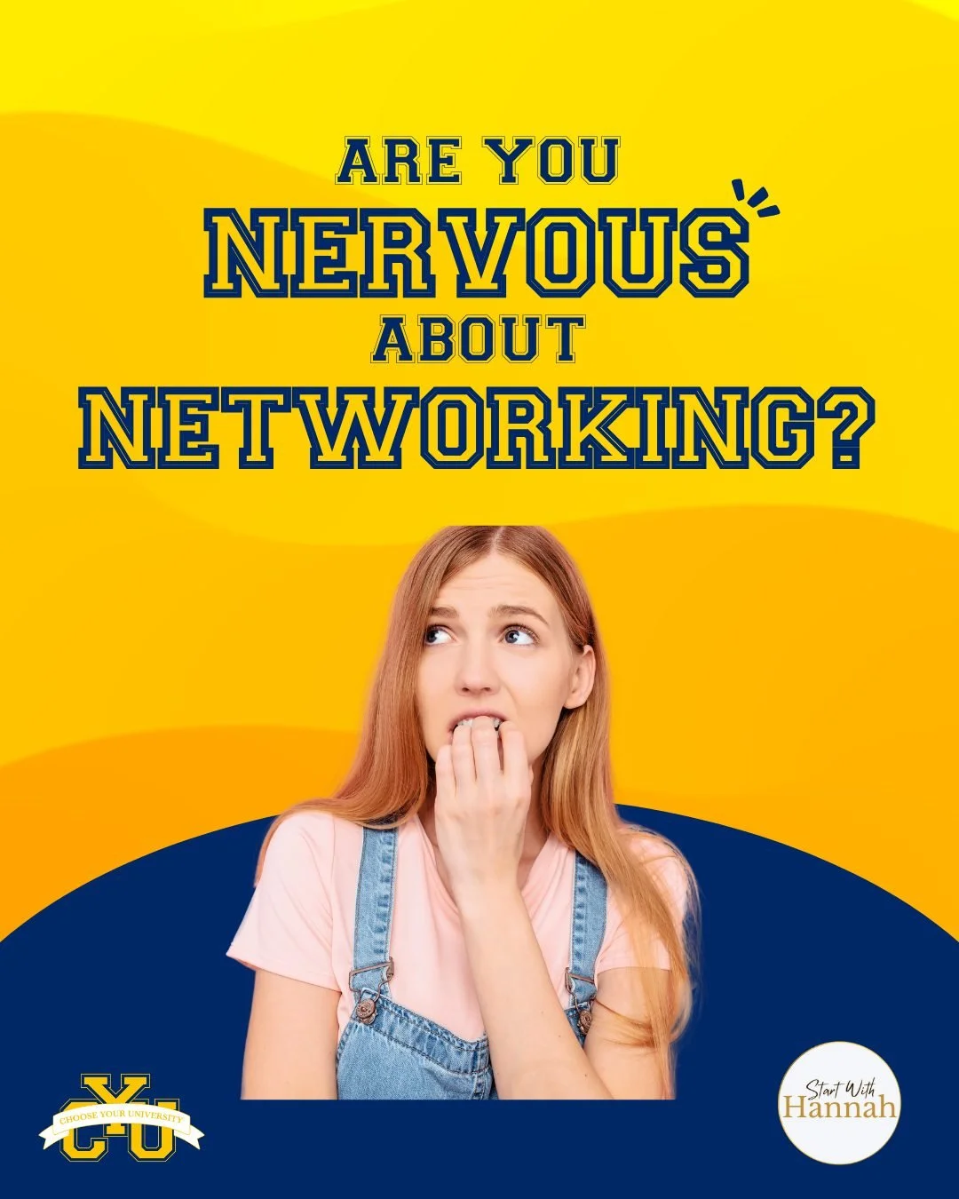 Starting your career can be really intimidating!

If you're not feeling ready to network yet, check out the online course I made with @startwithhannah 

We'll give you all the best tips to become an expert networker! 

Not sure what to say?
Not sure 