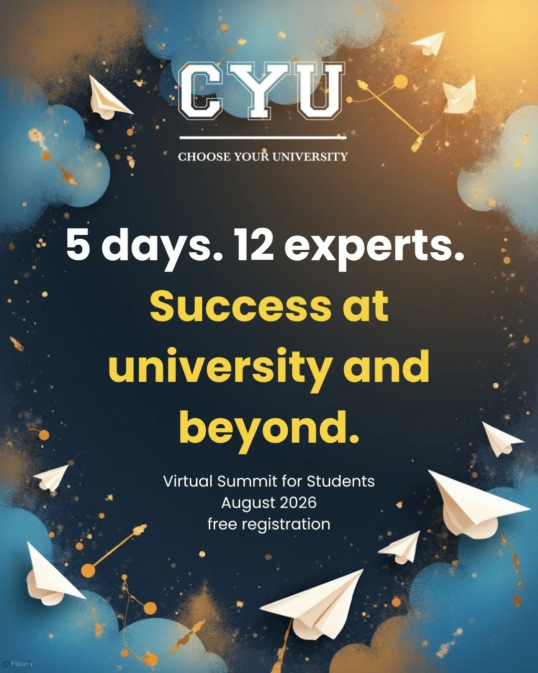 Starting college or university this fall and want to feel more prepared before September? Or are you already a student looking to make an academic comeback?

This 5 day virtual summit is designed for you! It's for current &amp; future post-secondary 