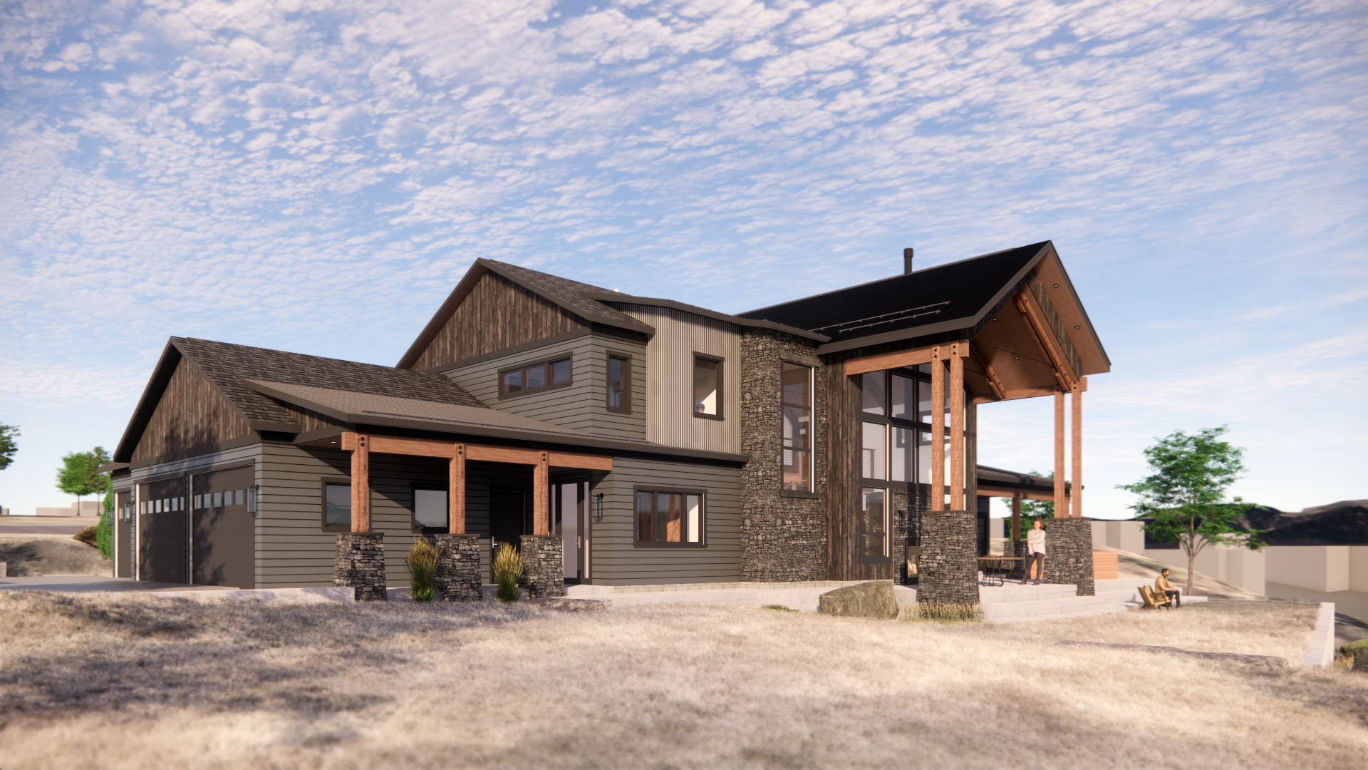 Contemporary mountain architecture oriented to panoramic views
