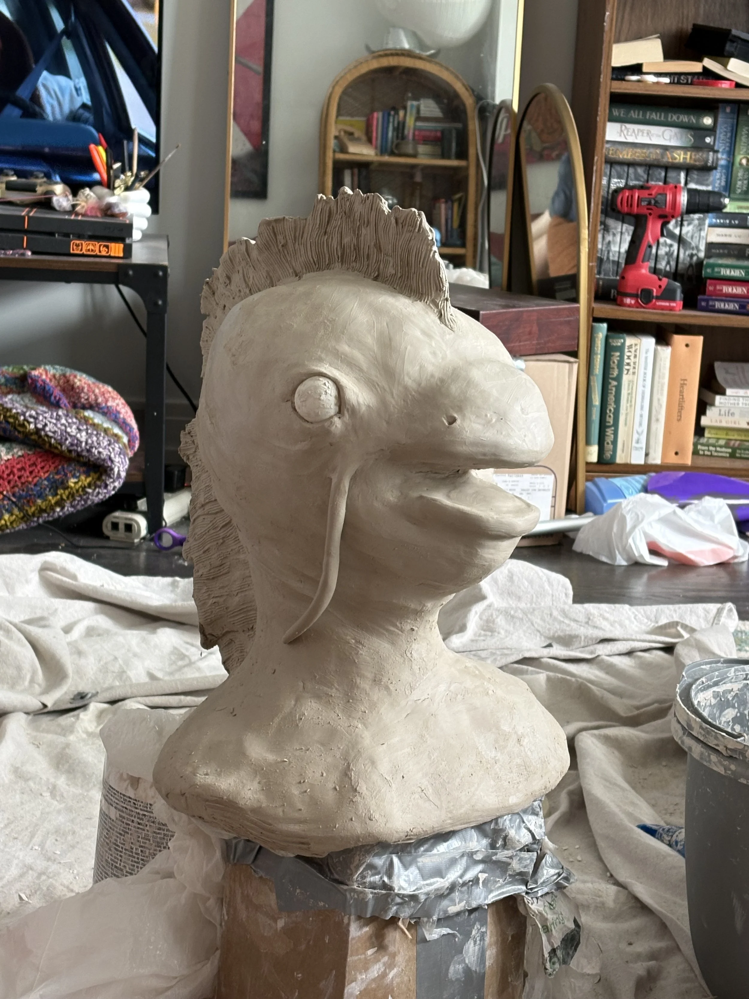 Sea Monster Mask, Clay