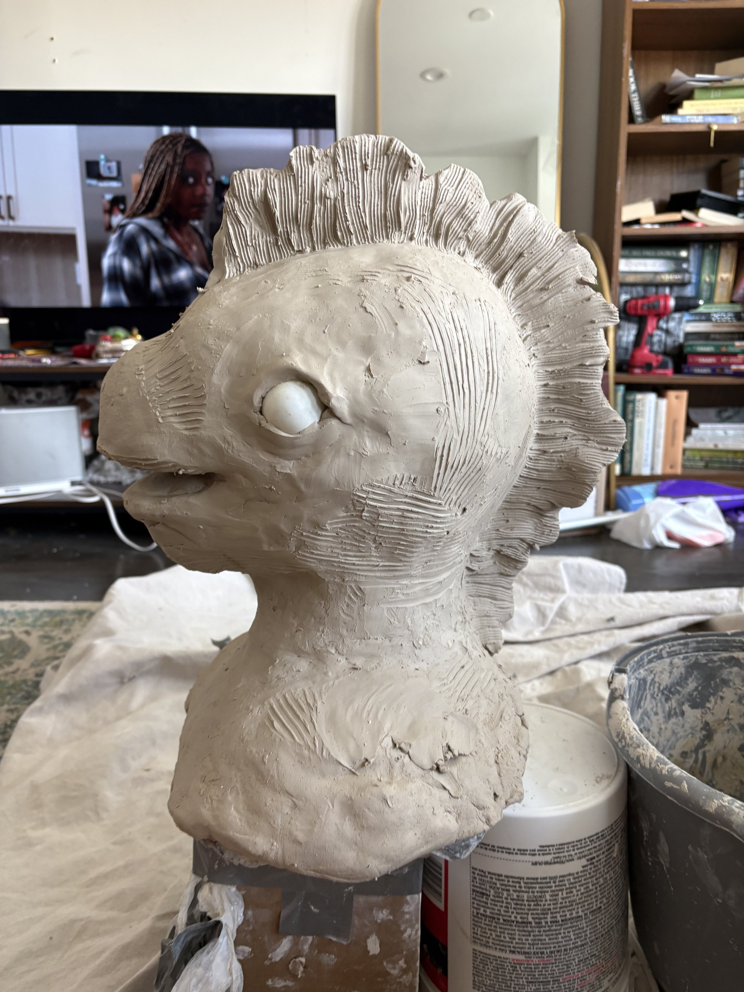 Sea Monster Mask, Clay