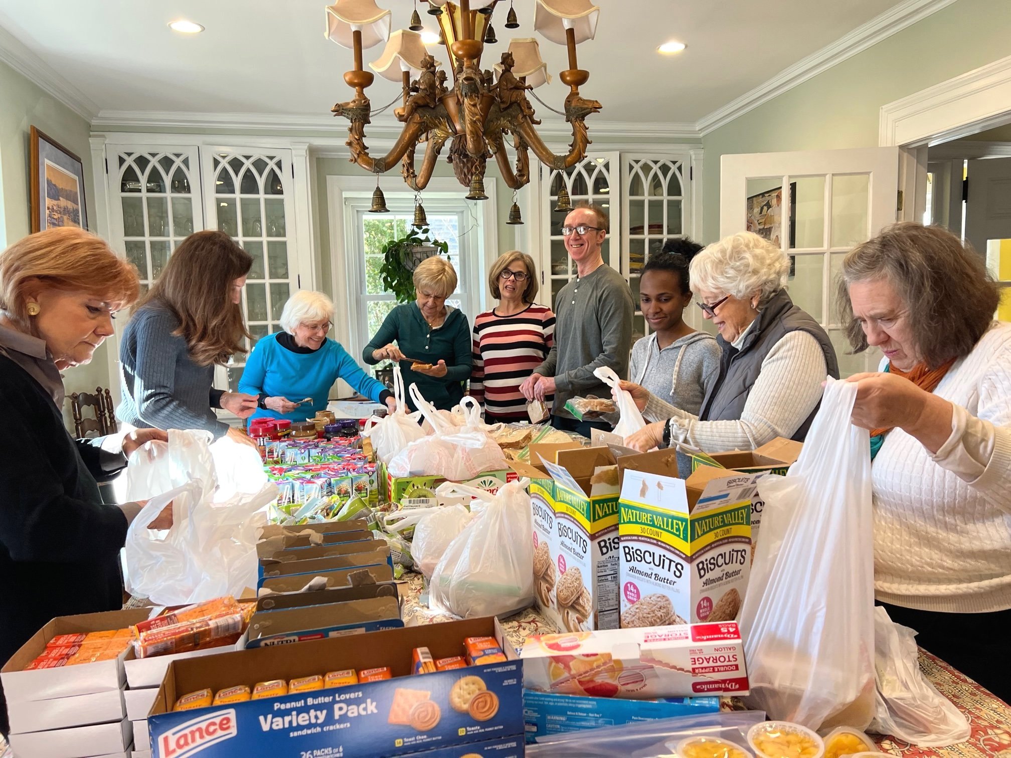 Chestnut Hill Rotary preparing food donations for clients of Prevention Point Philadelphia