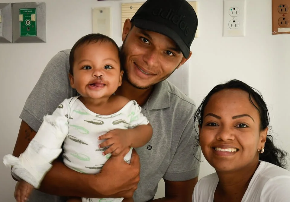   The next morning there is hardly a trace of the cleft and the happy family is ready to head home.  