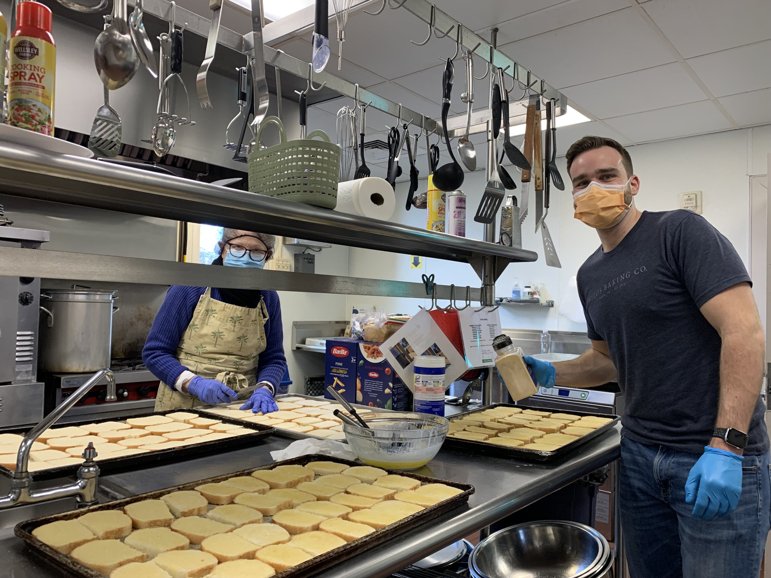West Chester Passport Rotary preparing meals at Philadelphia Cares