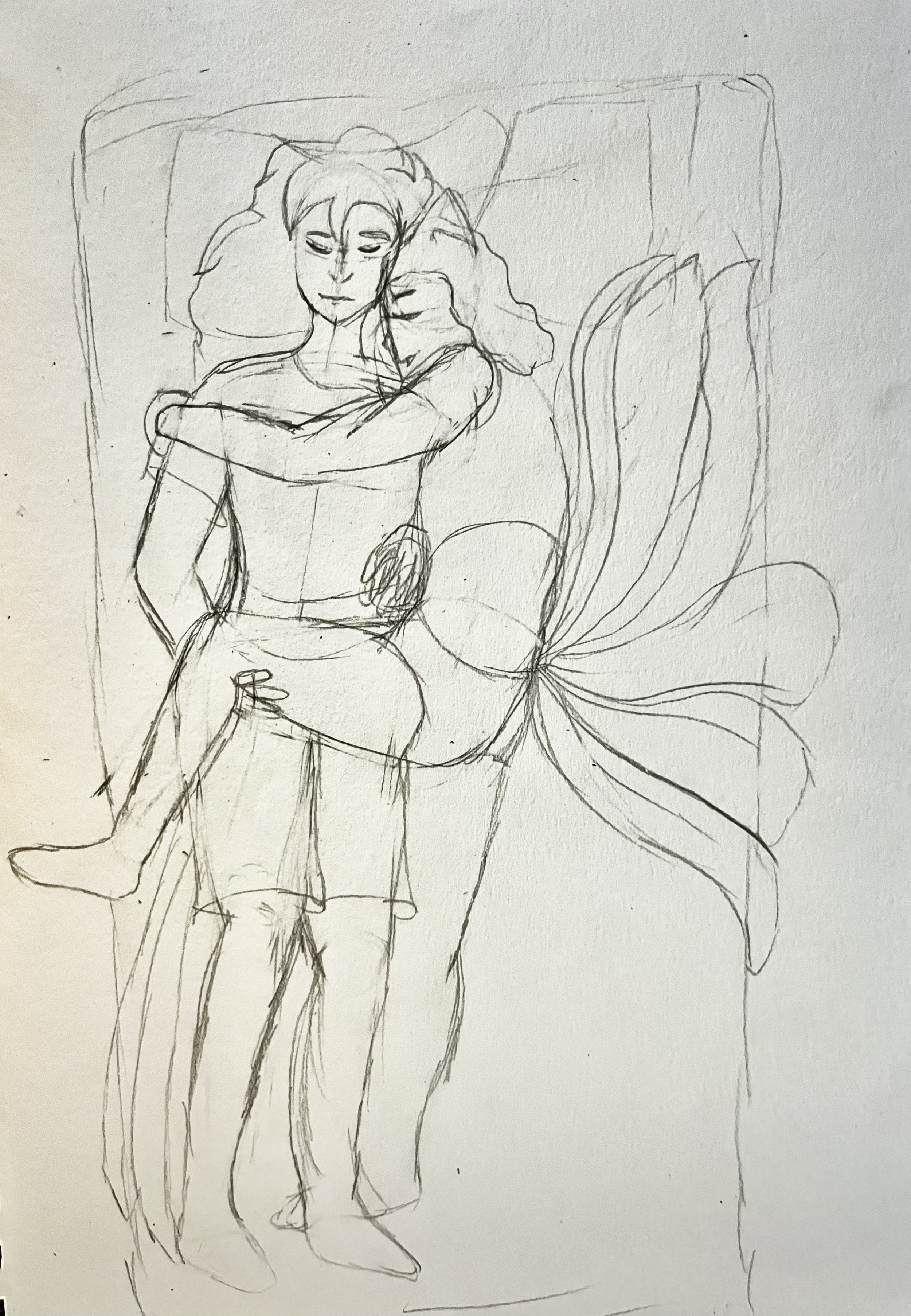 I wanted to draw how these two would share bed considering their different personalities.