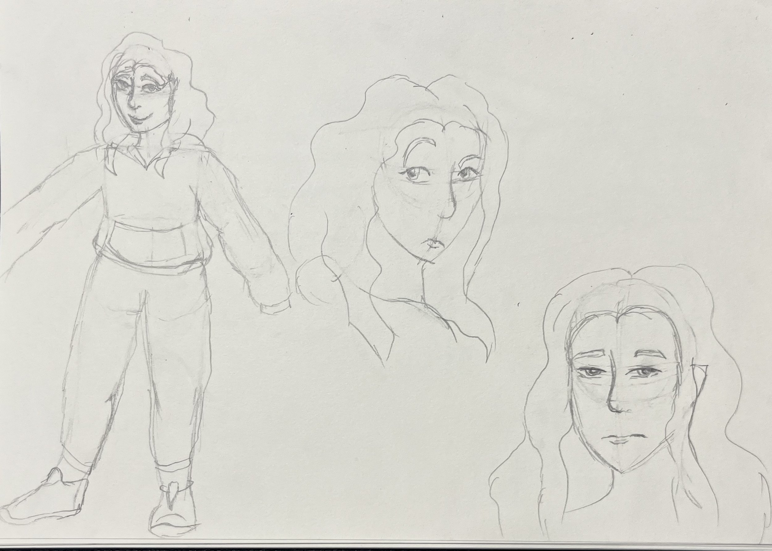 Delilah expression mockup sheet. I also wanted to see how oversized clothing would look on her.