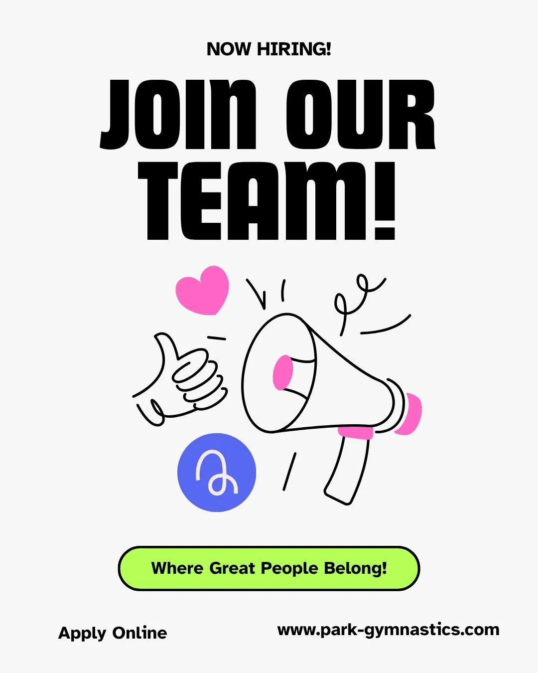 Now Hiring at Park Gymnastics