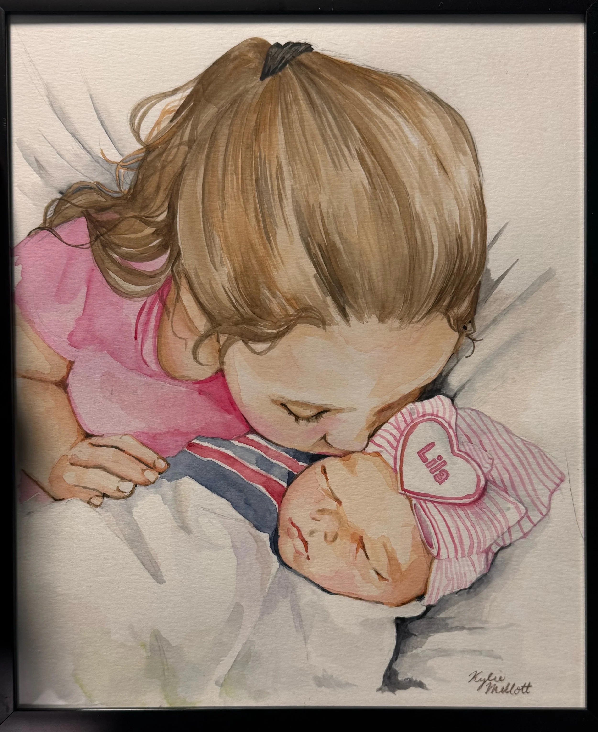 Lila and sister | Watercolor on paper