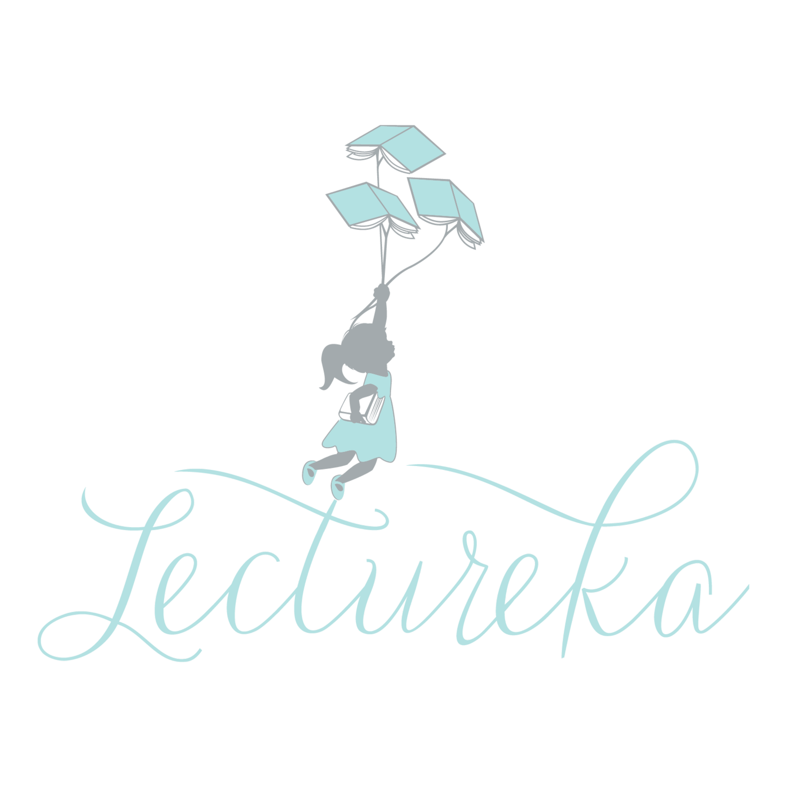 Lectureka Logo featuring a stylized girl with long hair, holding books like balloons. The word 'Lectureka' is written in cursive below.