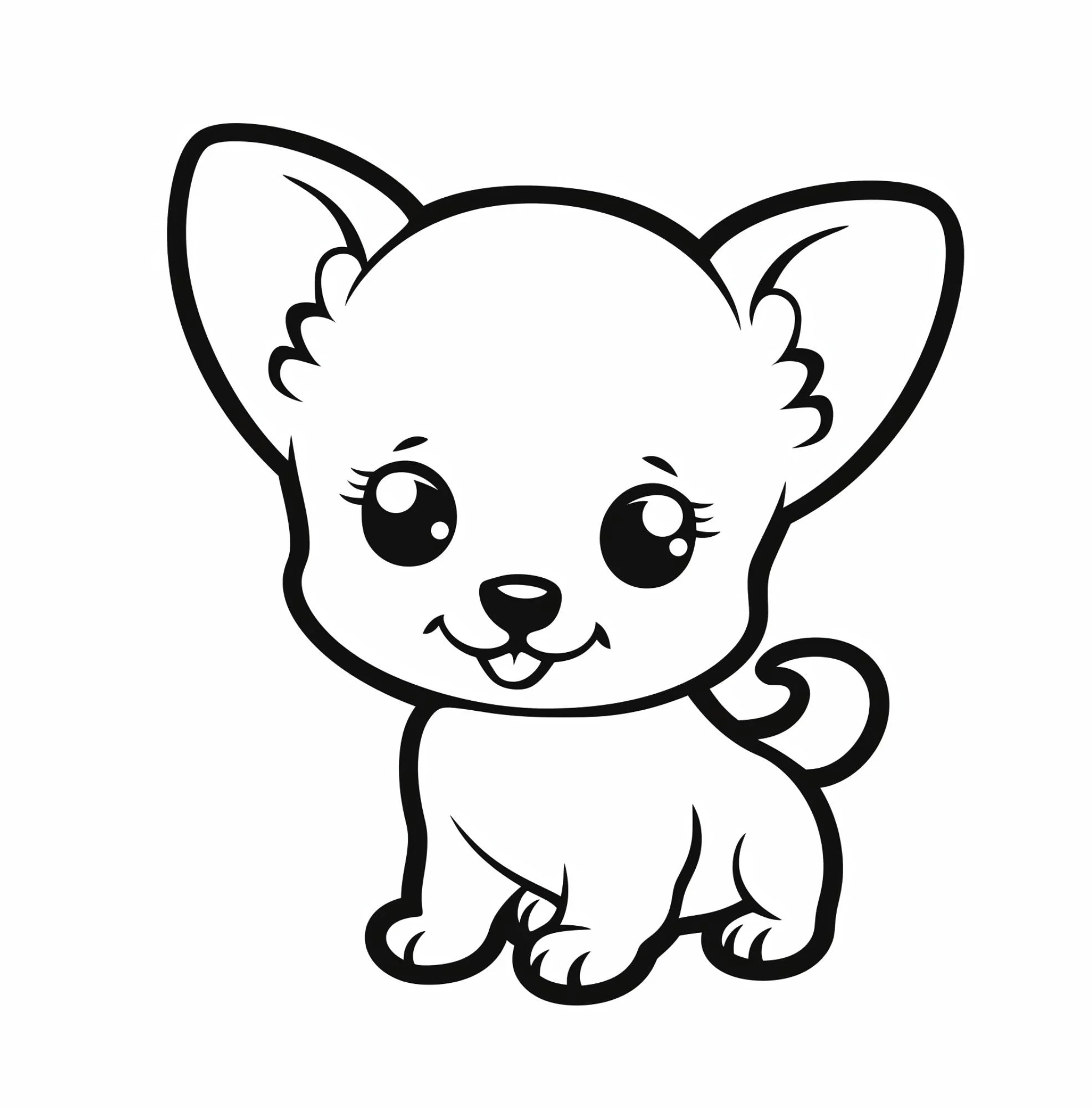 Cute chihuahua puppy coloring page with simple easy design