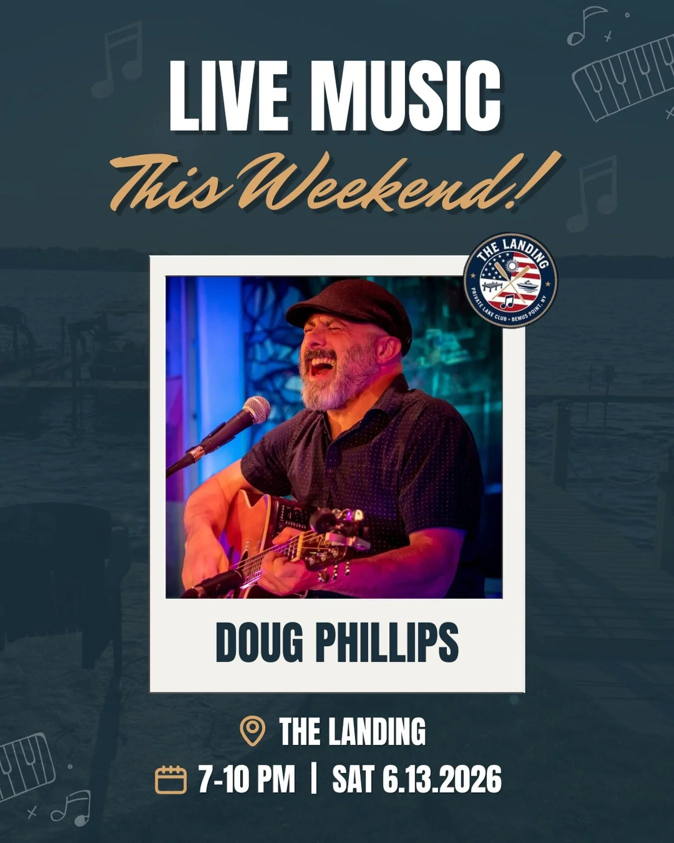 Looking for Saturday night plans? We&rsquo;ve got music covered! 

Join us at The Landing this Saturday, June 13, from 7&ndash;10 PM for live music by Doug Phillips, one of Erie&rsquo;s All Stars.

Known for playing a little bit of everything, Doug b