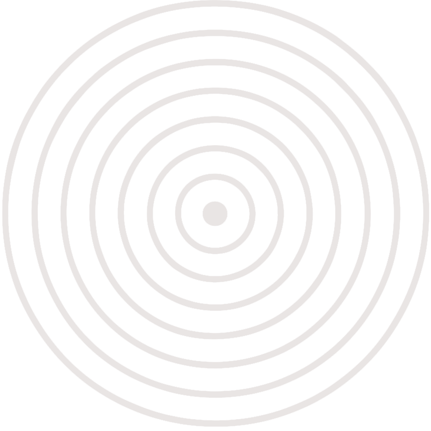 Several concentric circles on a black background, resembling an earthquake epicenter.