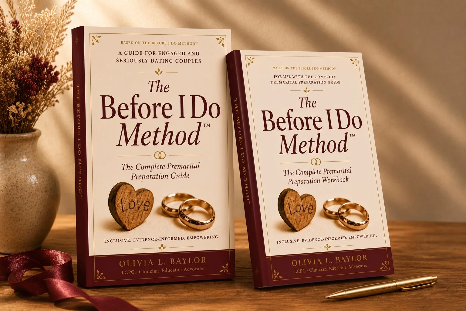 The Before I Do Method™: The Complete Premarital Preparation Guide and Workbook, two-book set by Olivia L. Baylor, LCPC