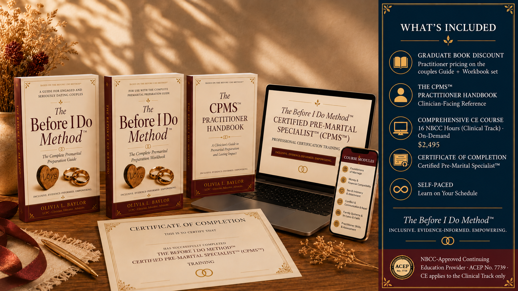 Licensed clinician earning CPMS Specialist premarital counseling certification through My Mental Health University