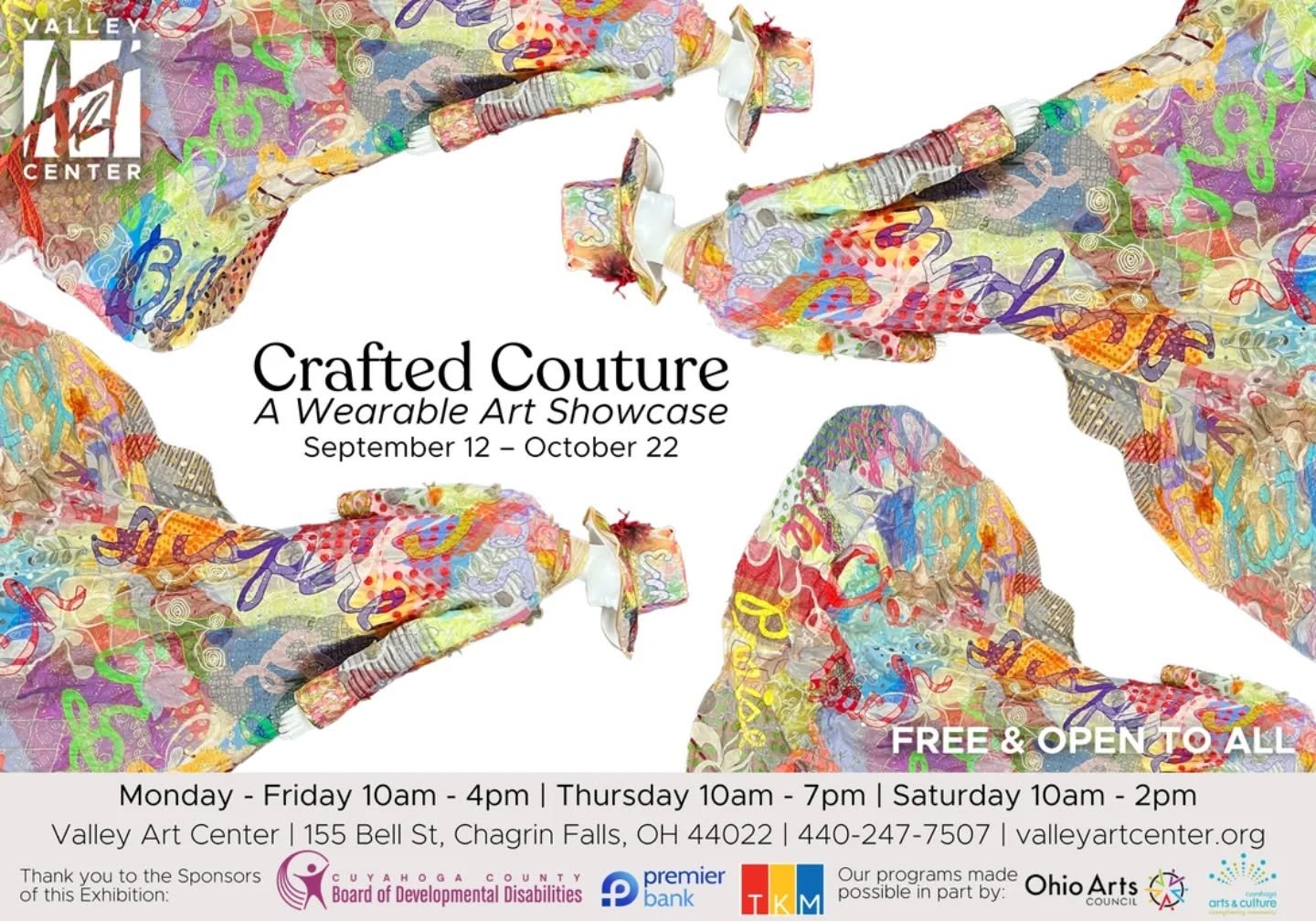 I'm so excited to announce my inclusion in Crafted Couture: A Wearable Art Showcase at the Valley Art Center in Chagrin Falls, Ohio. This is the furthest my work has ever traveled for display to date which is so thrilling as an artist, and I'm so hon