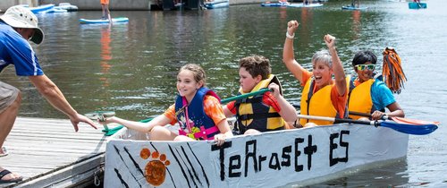 Reston Cardboard Boat Regatta at Lake Anne Plaza