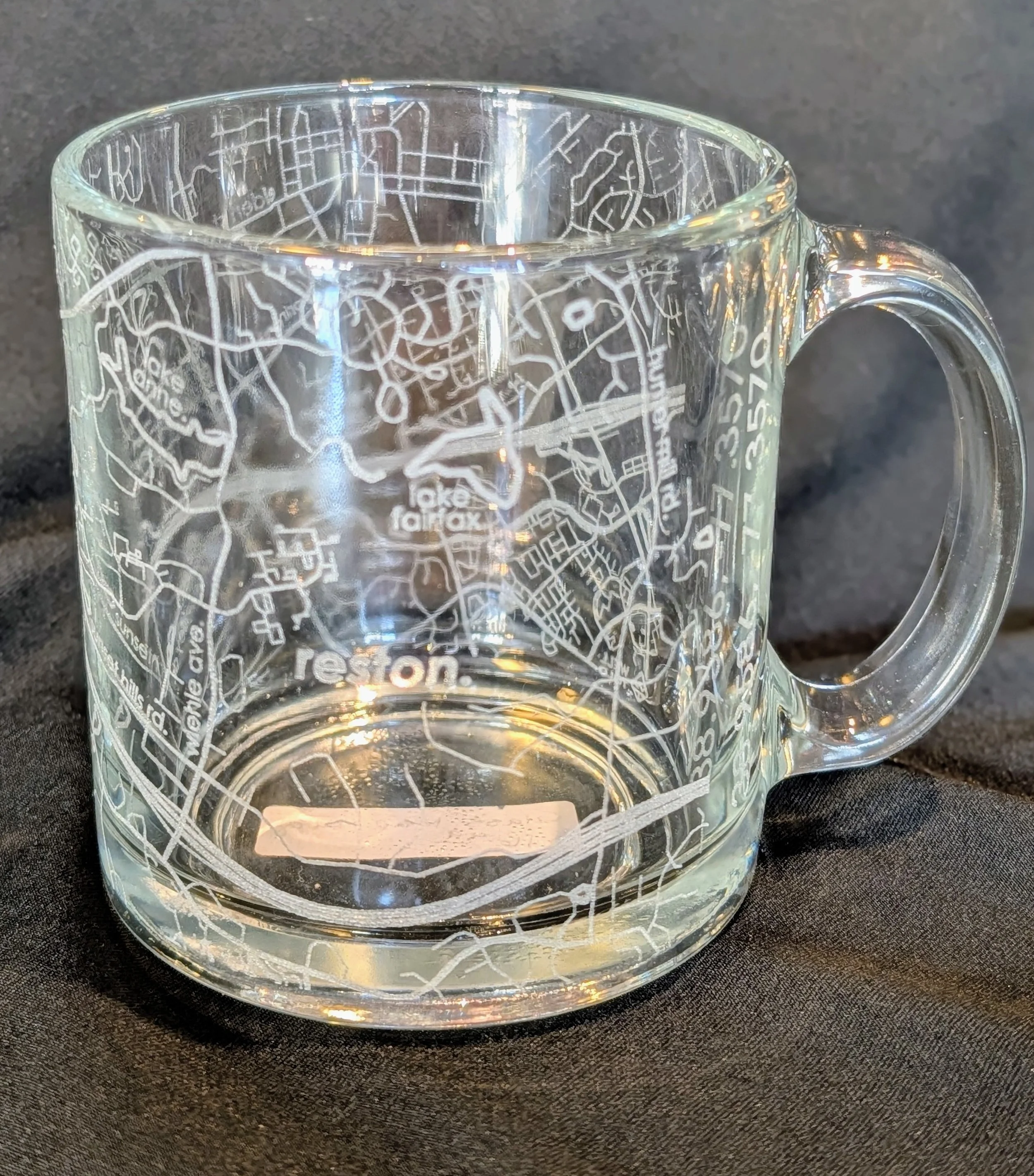 Reston Map Glass Mug 13oz — Reston Museum