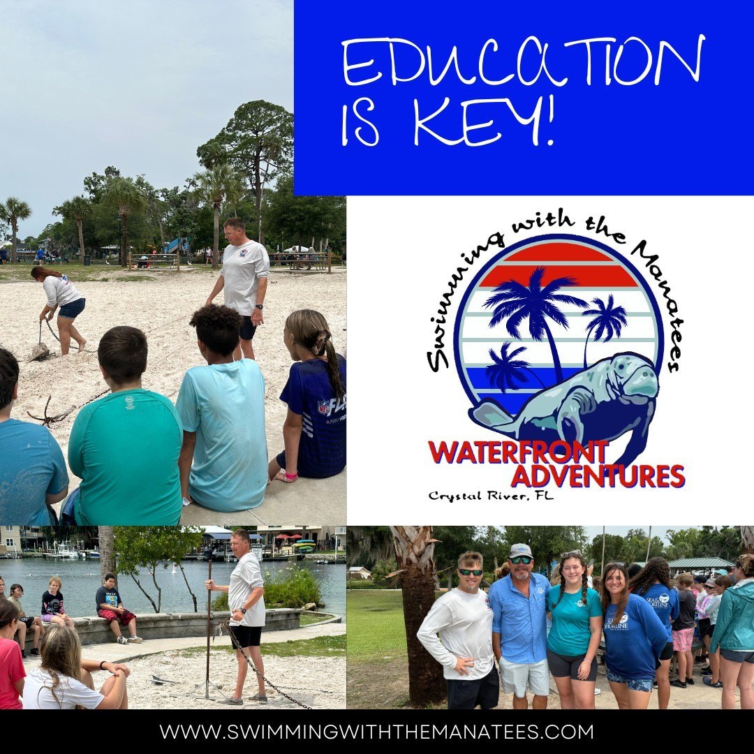 At Waterfront Adventures, we believe Education Is Key! Our safe passive observation practices on our tours is just one of many ways we equip everyone with the information they need when entering Kings Bay. 
Today, in partner with Save Crystal River, 