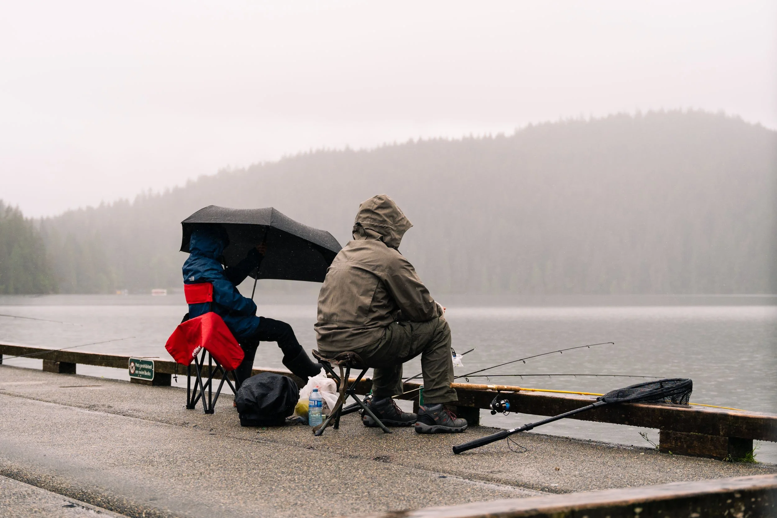Father Son Fishing Rain Sasamat Lake Coquitlam.jpg