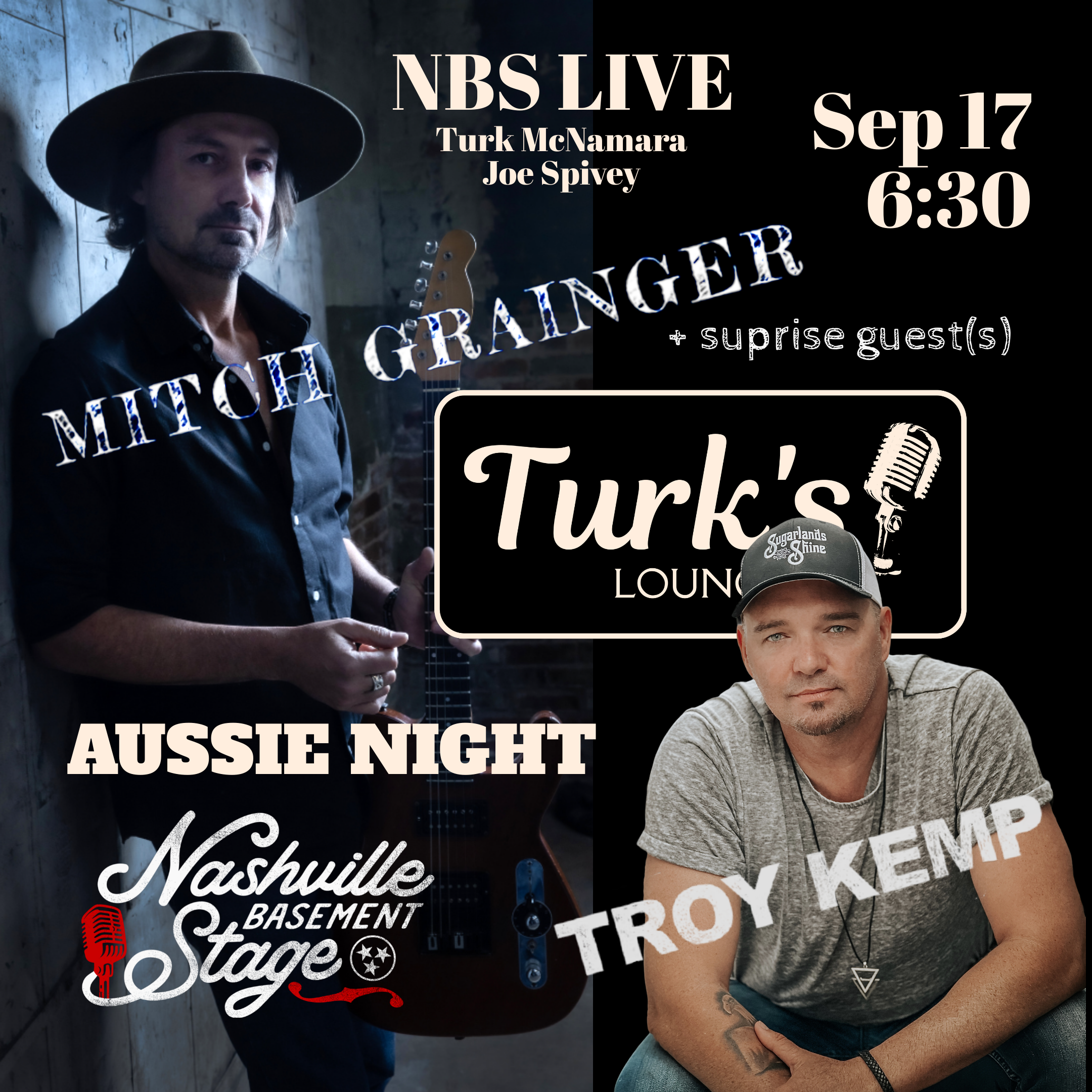 NBS Live presents Mitch Grainger and Troy Kemp @ Turks Lounge