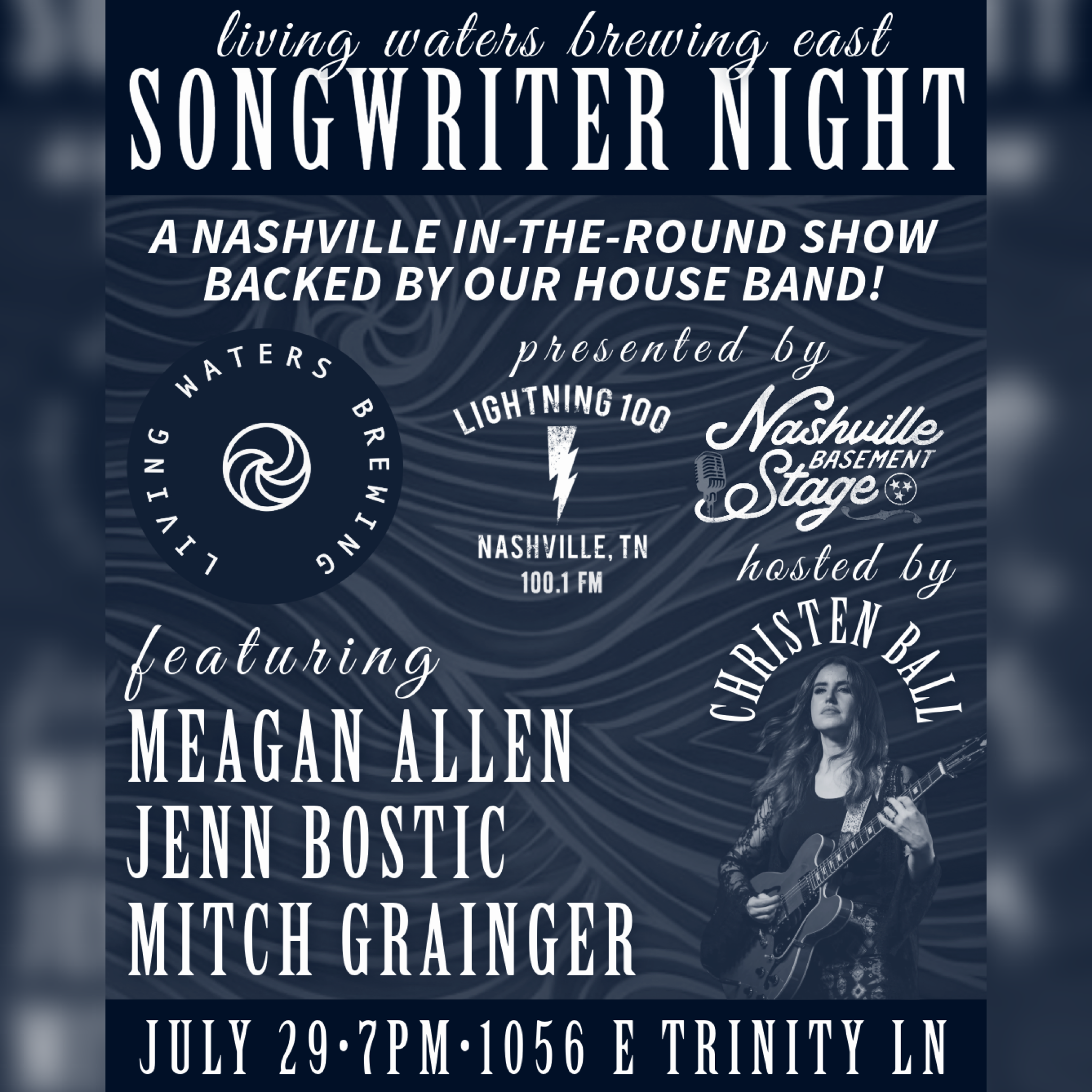 NBS and Lightning 100 support Christen Ball’s songwriter night at Living Waters Brewing