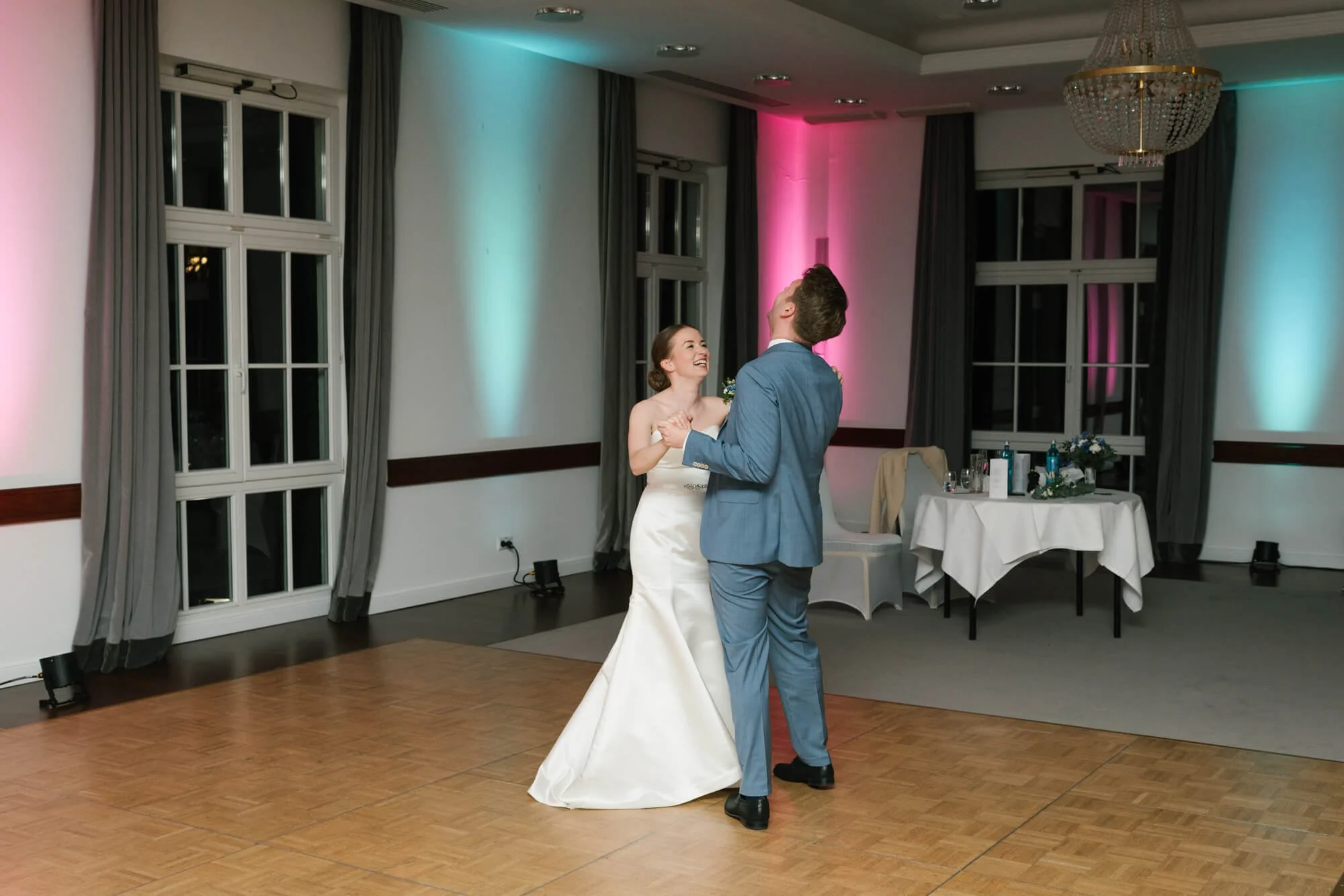 wedding dance of the bridal couple on wedding celebration