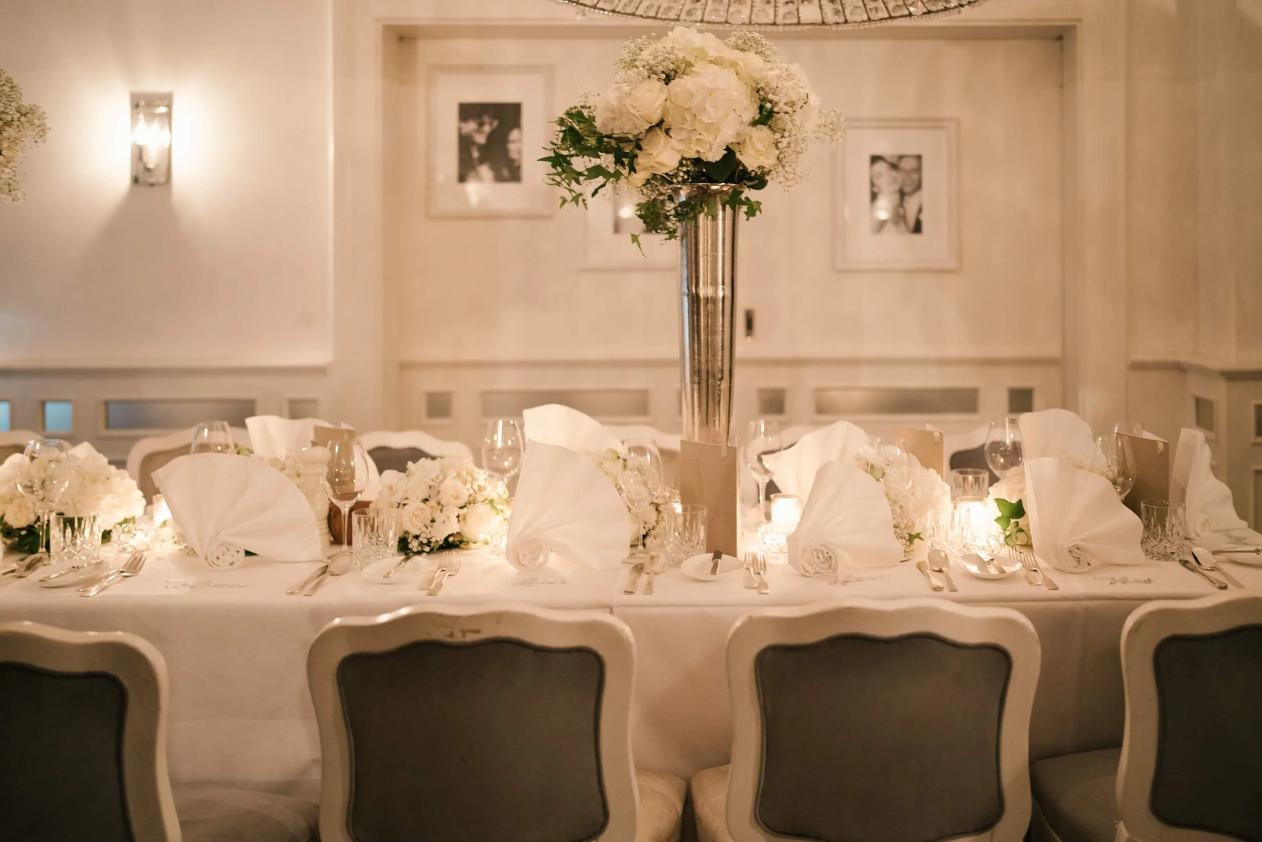 Kafer even venue with a wedding decorated table