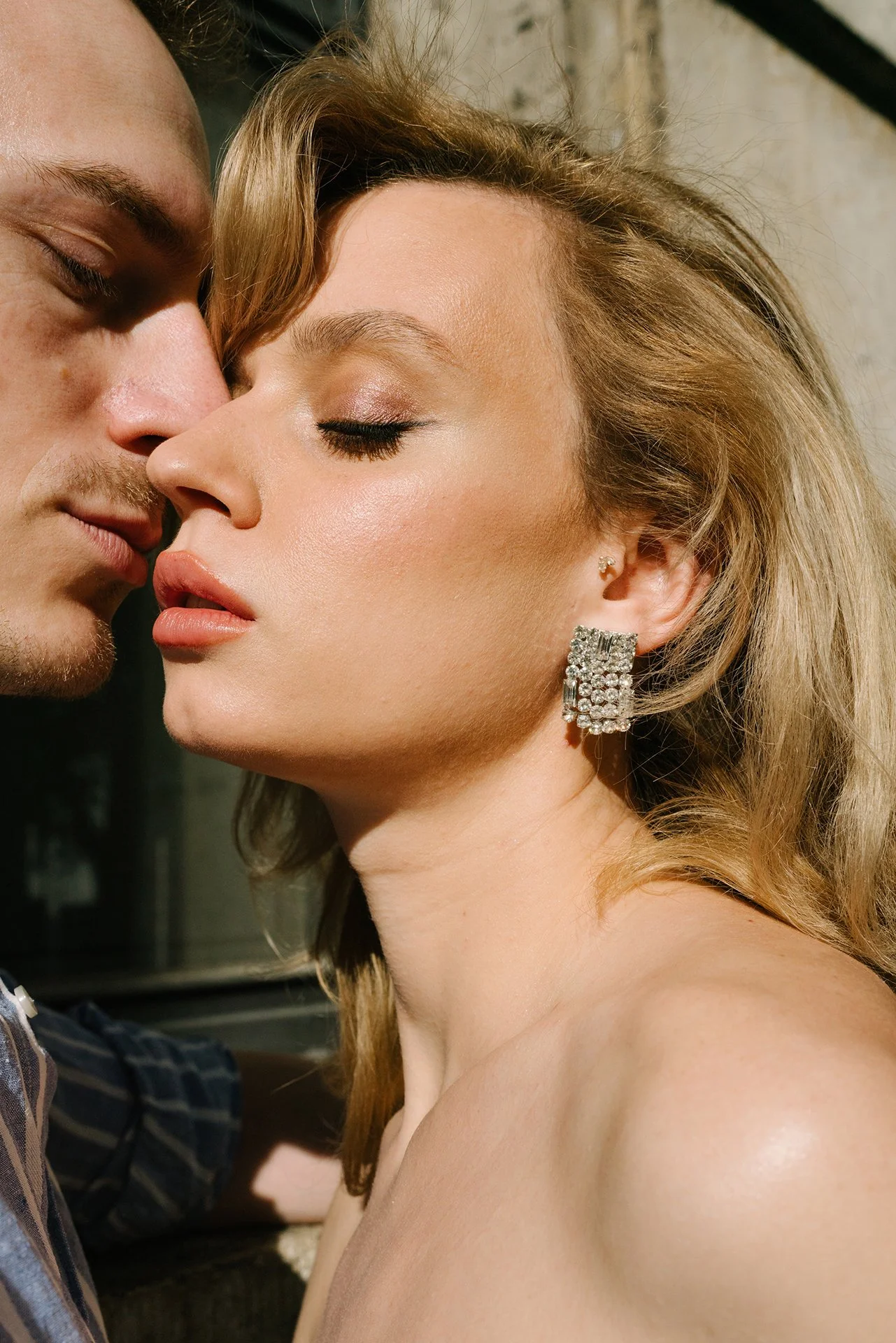 Close up sensible couple's portrait