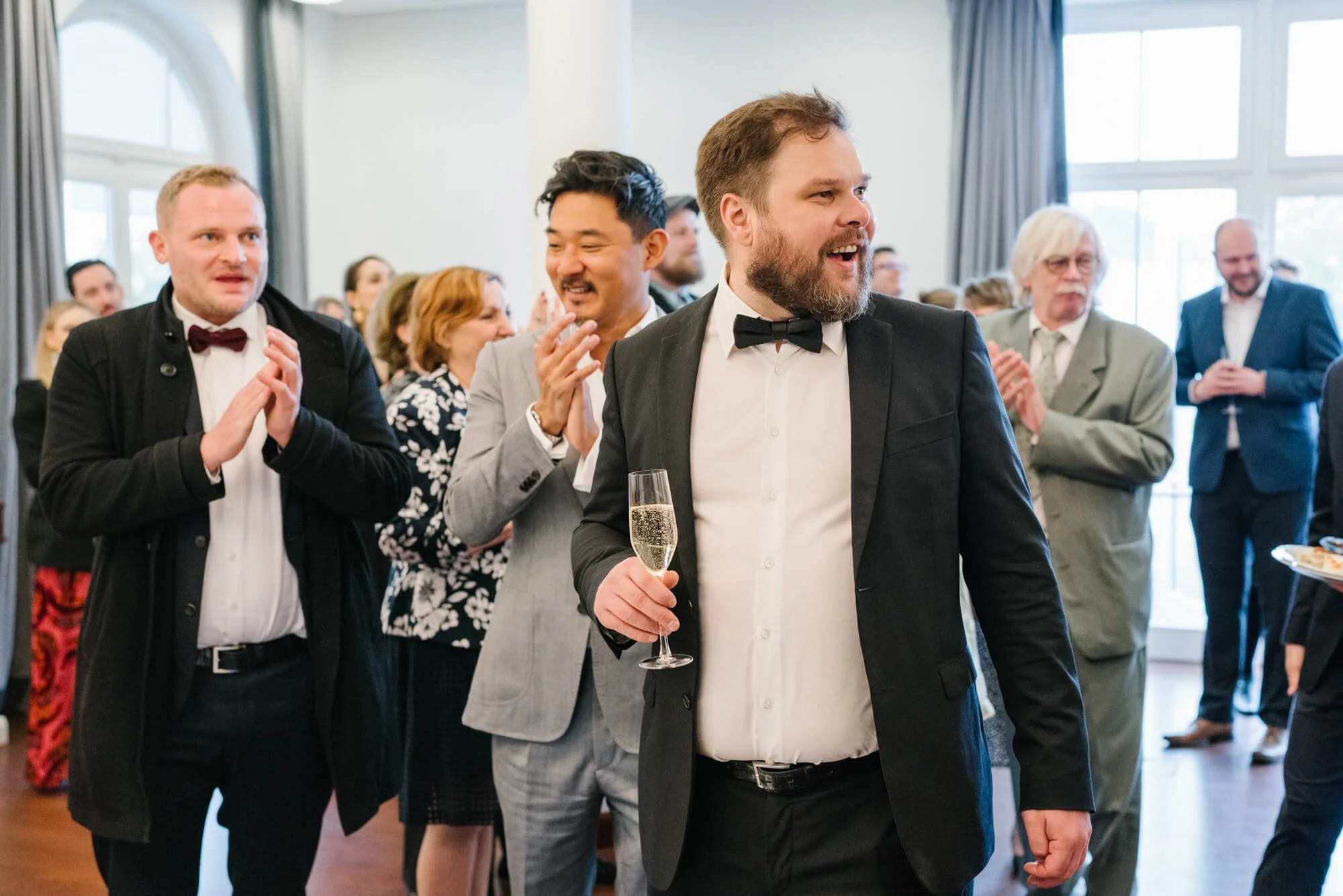 guests are having fun on the wedding
