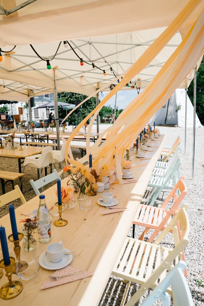 Wedding celebration in wedding and event venue Seminarhof Lamplstätt in Munich