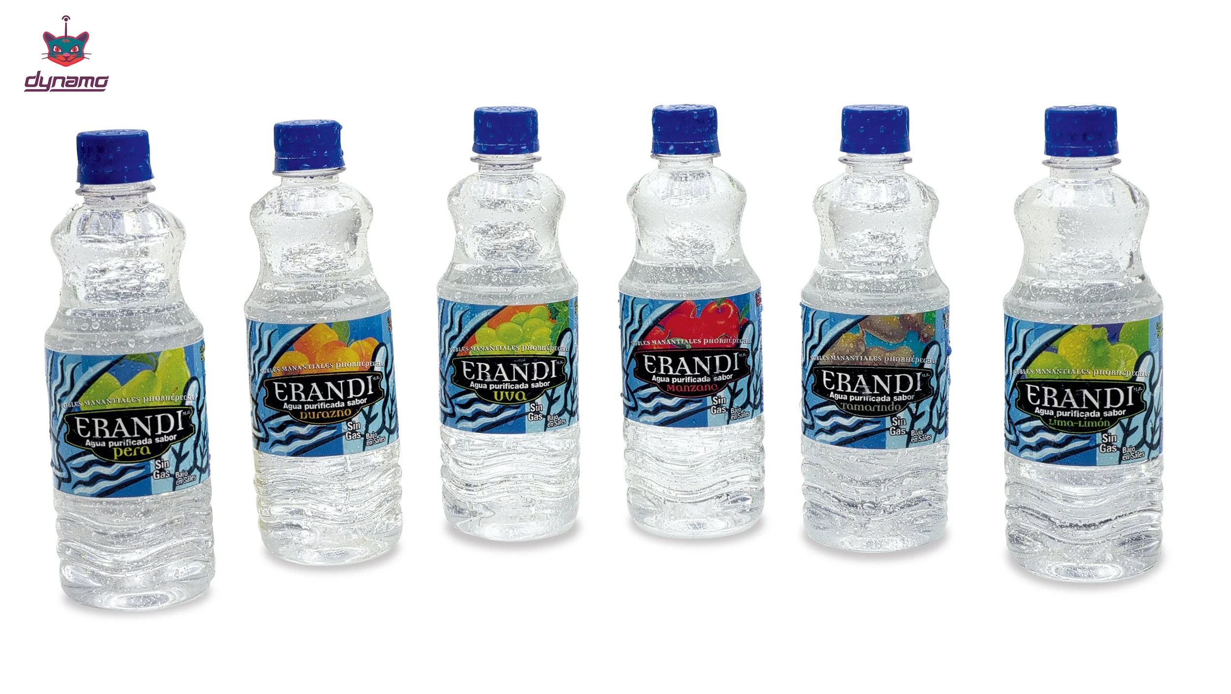 Línea de 6 sabores Erandi en presentación de 500 ml.