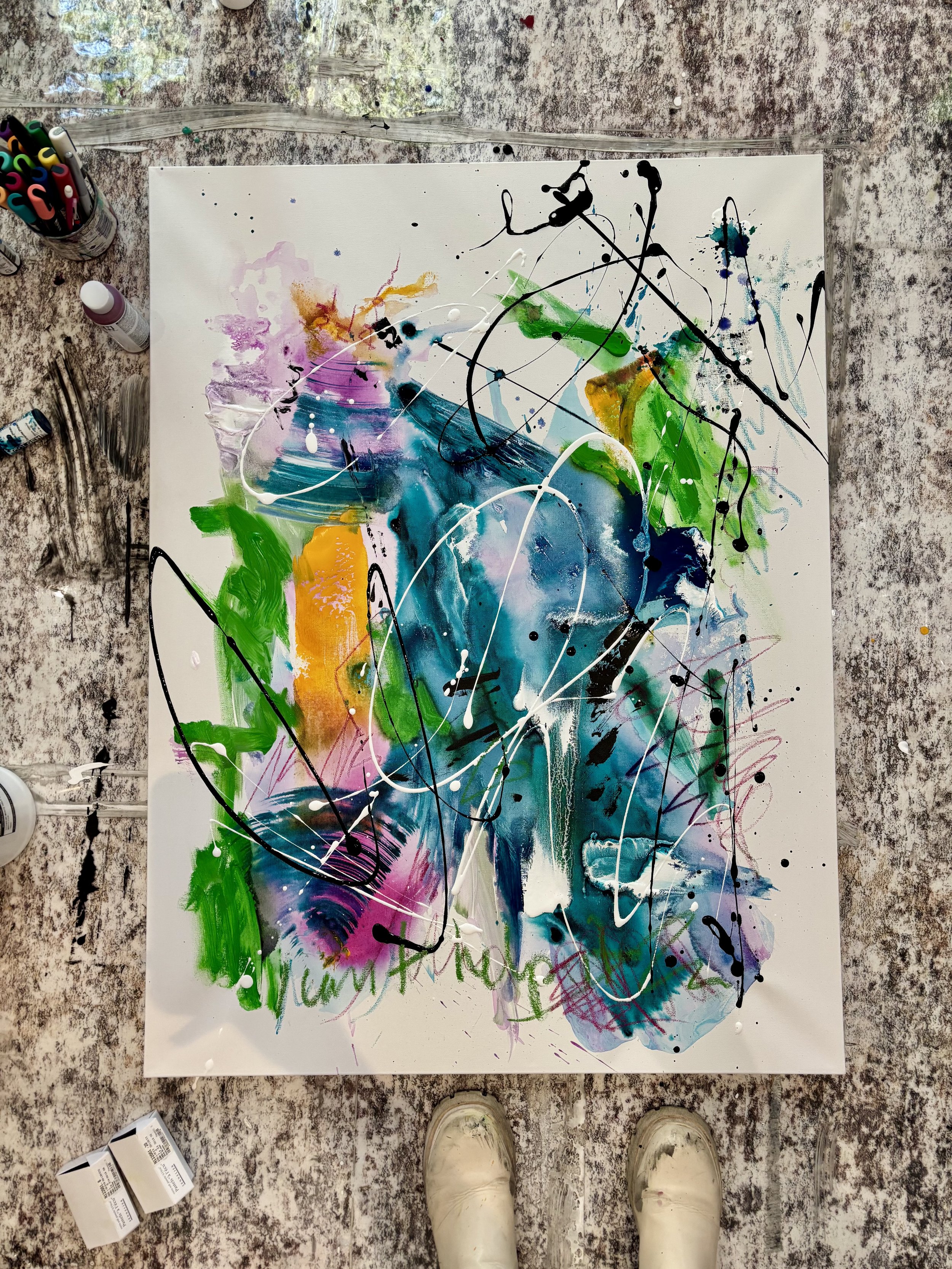 'I can't help it' - 30x40" mixed media