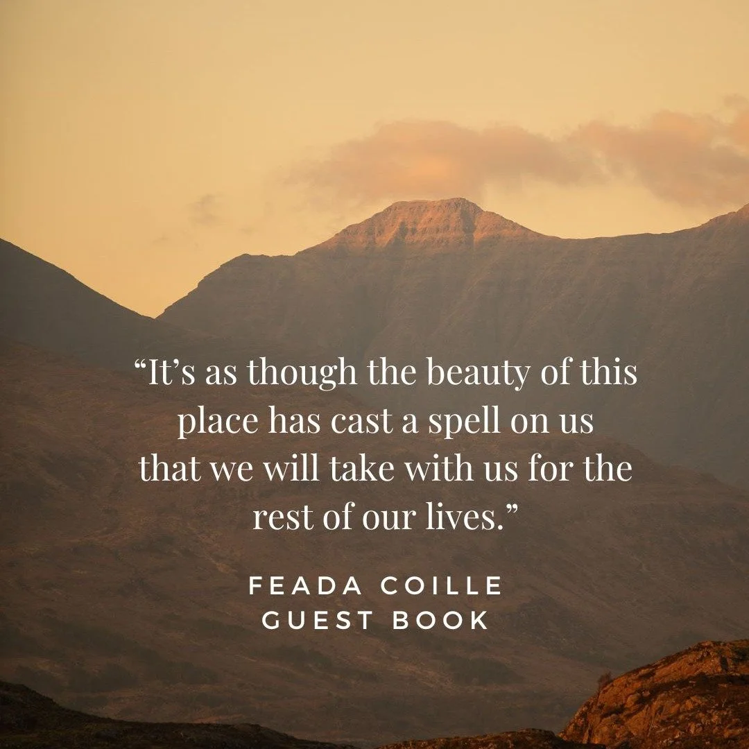 Our magical woodland cabin Feada Coille sits on the shore of Loch Shieldaig, cradled by the Torridon mountains and surrounded by ancient Caledonian pines. 

It's one of those rare places where land, sea and air combine with a majesty capable of lifti