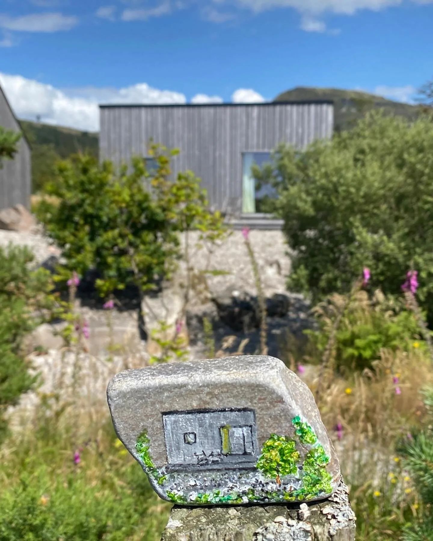 What a beautifully painted gift left by a recent guest at Nead Bernera, our tiny beachside cabin in Glenelg. 

A modern interpretation of the traditional Scottish bothy, the cabin offers accommodation for 1 or 2 in a way that&rsquo;s designed to imme