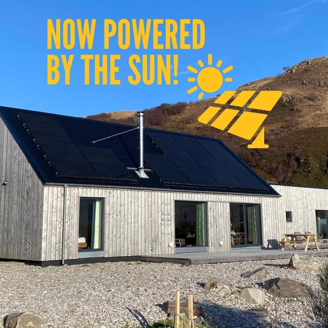 ☀️ Taigh Whin is now powered by the sun.

We're thrilled to announce that our beautiful south-facing beach house in Glenelg has gone solar &mdash; and the panels have been busy. 

In just over two weeks they've generated 205kWh of power. In Turadh gu