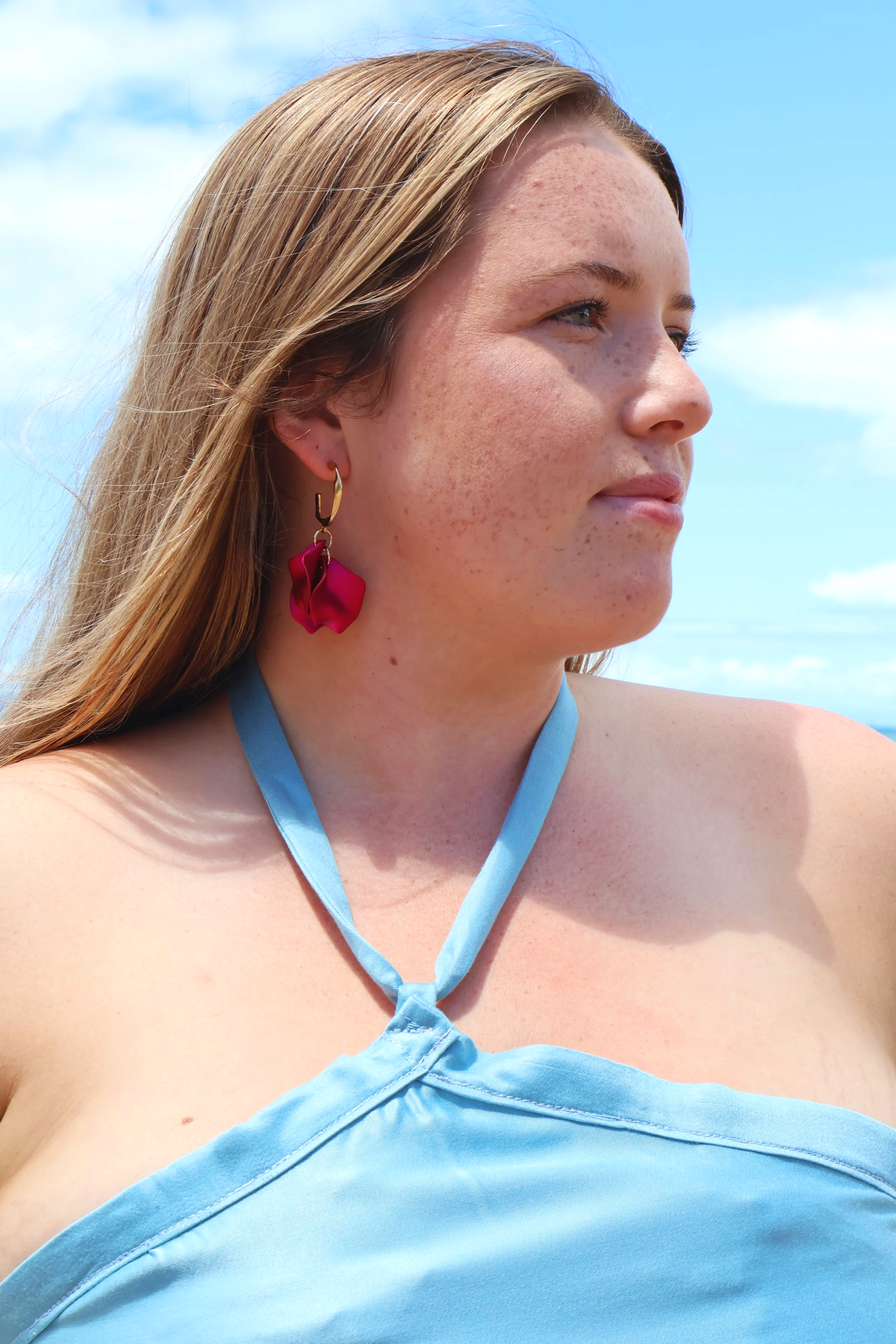 Flower Petal Earrings - Rose