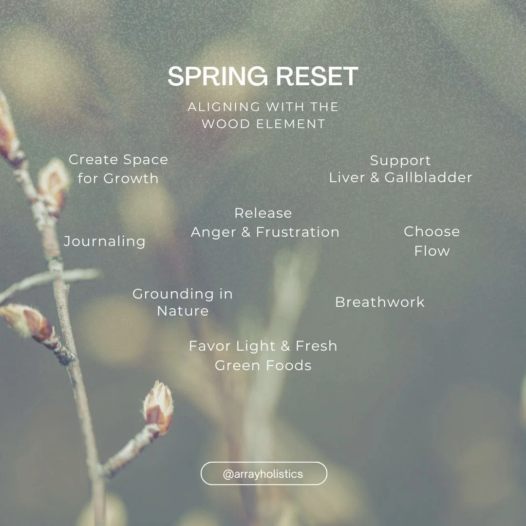 Spring, in Traditional Chinese Medicine, is governed by the Wood element&mdash;the energy of growth, vision, and forward movement.

Just like nature begins to stretch, bloom, and expand&hellip; your body is naturally seeking the same.

This is the se