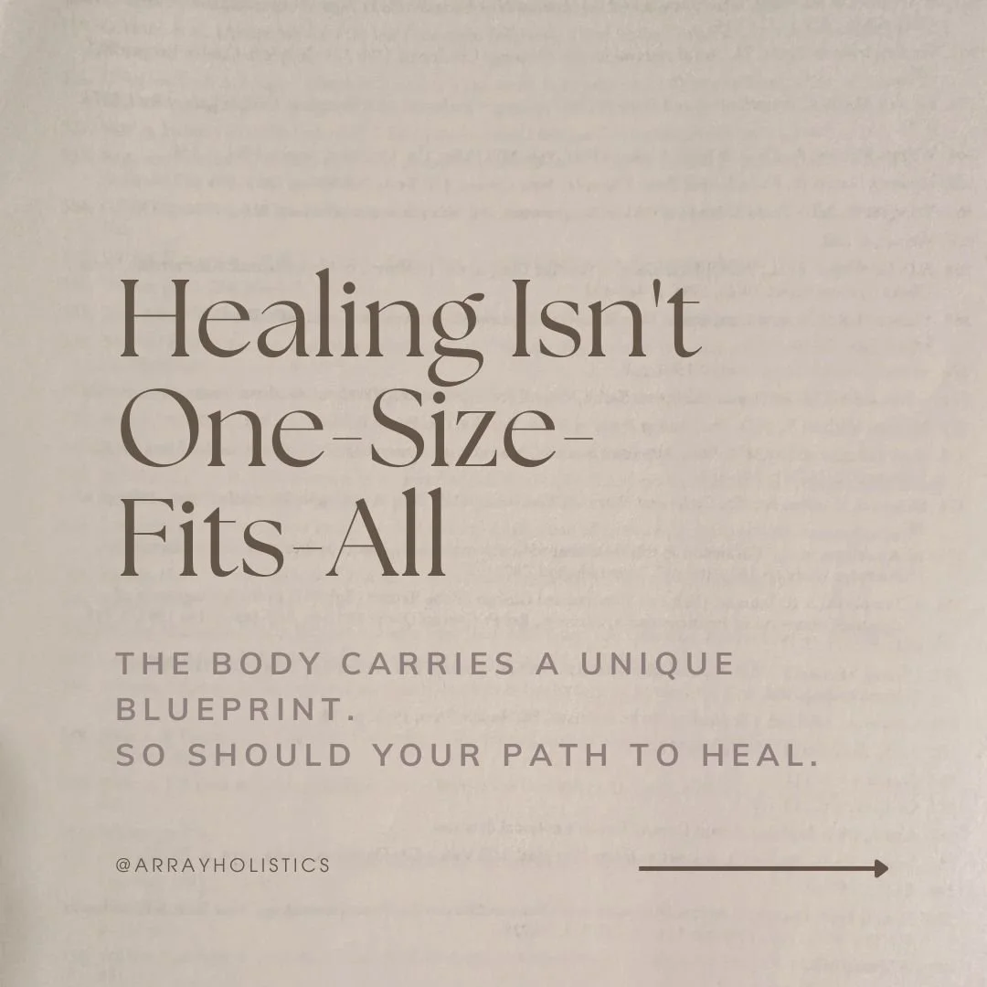 One of the biggest misconceptions in the wellness space is that if something worked for someone else, it should work for everyone.

But healing doesn't work that way.

Each person carries a unique energetic, emotional, physical, and subconscious blue