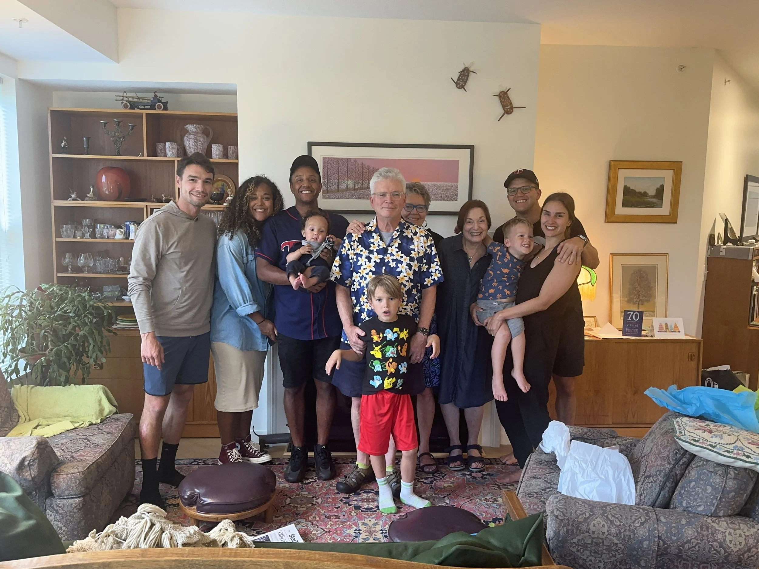 Jordy Looney, who we've known forever, happened to be in town from—where else?—Oakland, so he and his wife, Lauren Alexander, and their son, Lyle, joined in the fun, along with Cousin Anne Flaxman Geisser. 