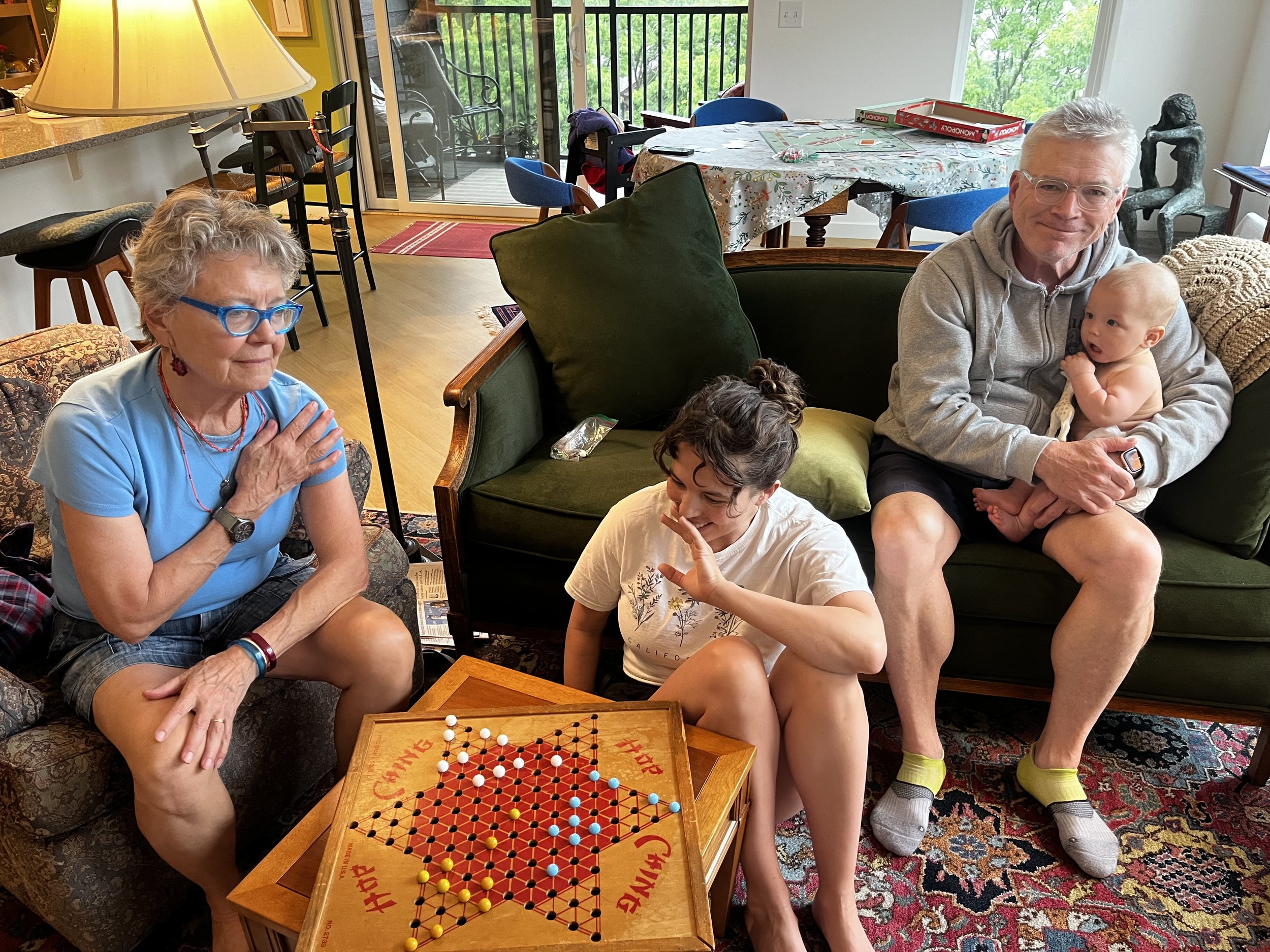 Chinese checkers with family in July